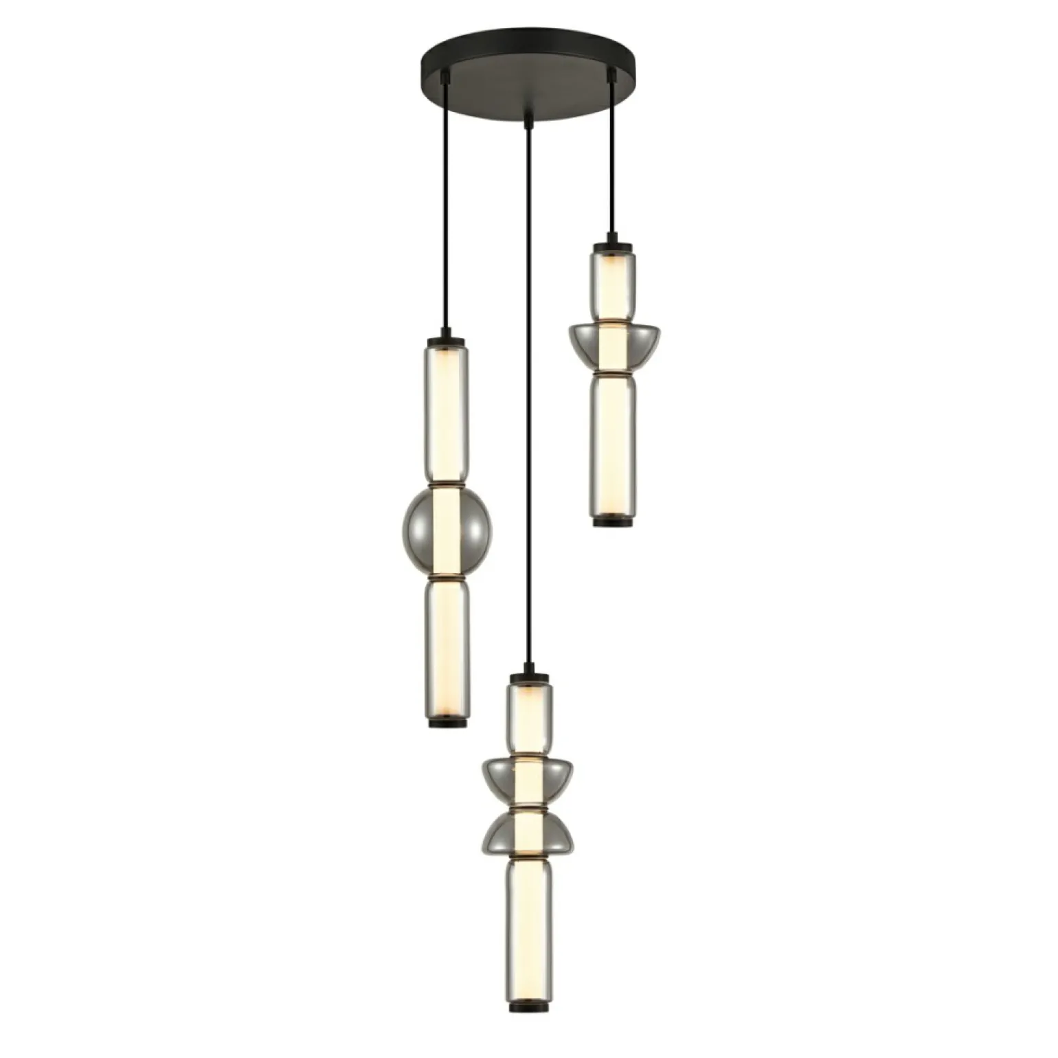 Cheap Ozdobna lampa wisząca LED do salonu PND-27372-3A-57W-BK BRUNI | Kaja Żyrandole Nowoczesne