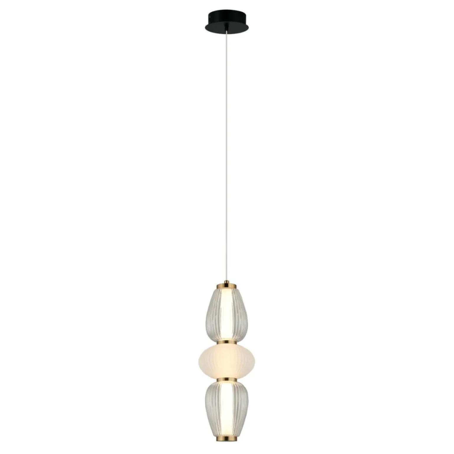 Sale Ozdobna lampa wisząca LED do sypialni PND-74937-3-BK GASTEL | Kaja Żyrandole Nowoczesne