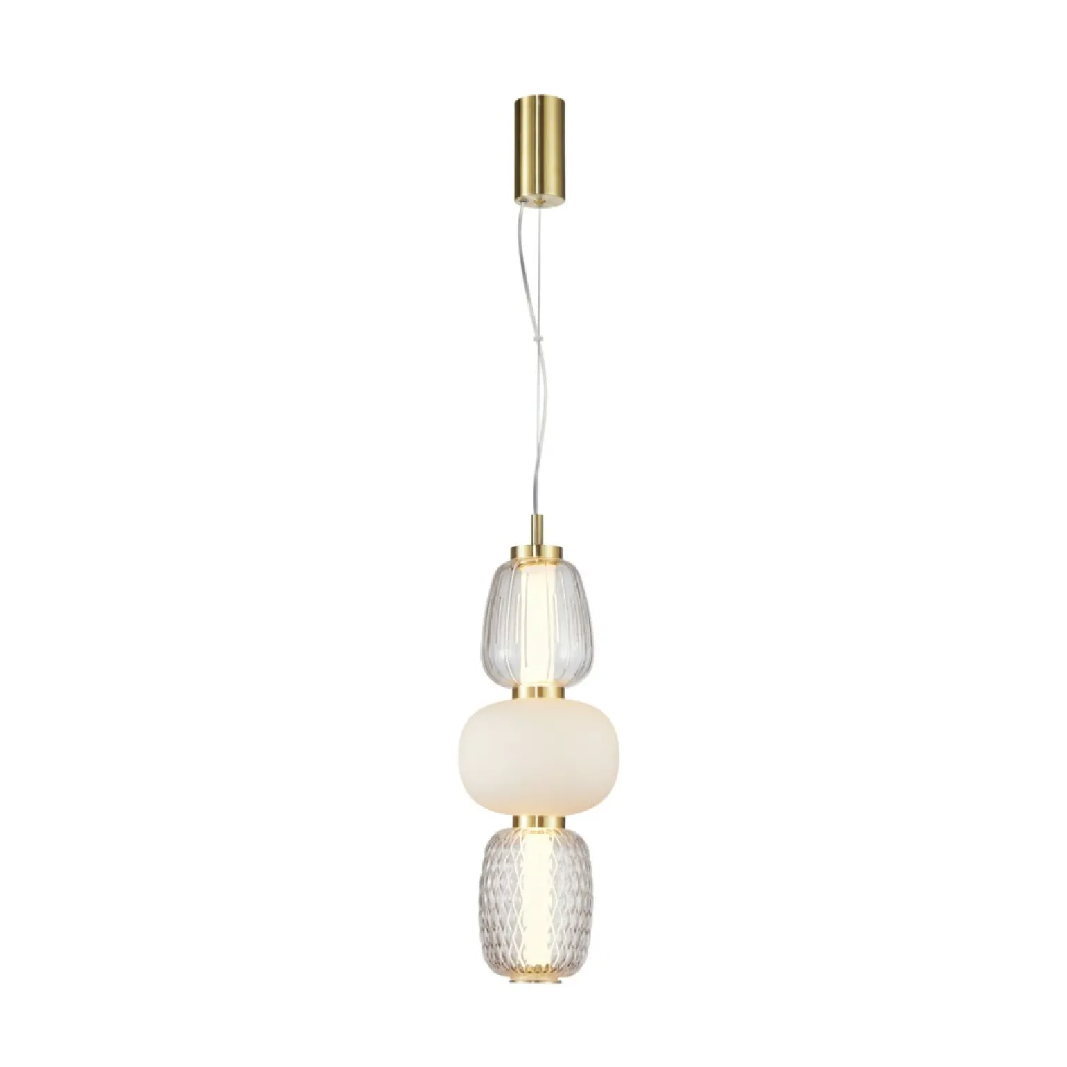 New Ozdobna lampa wisząca LED, różne klosze PND-98374-28W-GD ERIS | Kaja Żyrandole Nowoczesne