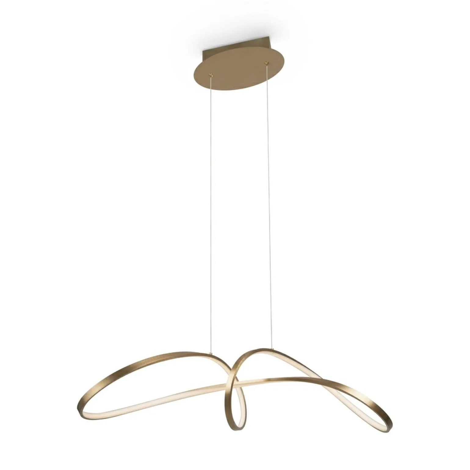 Fashion Ozdobna, złota lampa wisząca LED wstążka MOD156PL-L52G4K z serii CURVE Żyrandole Nowoczesne