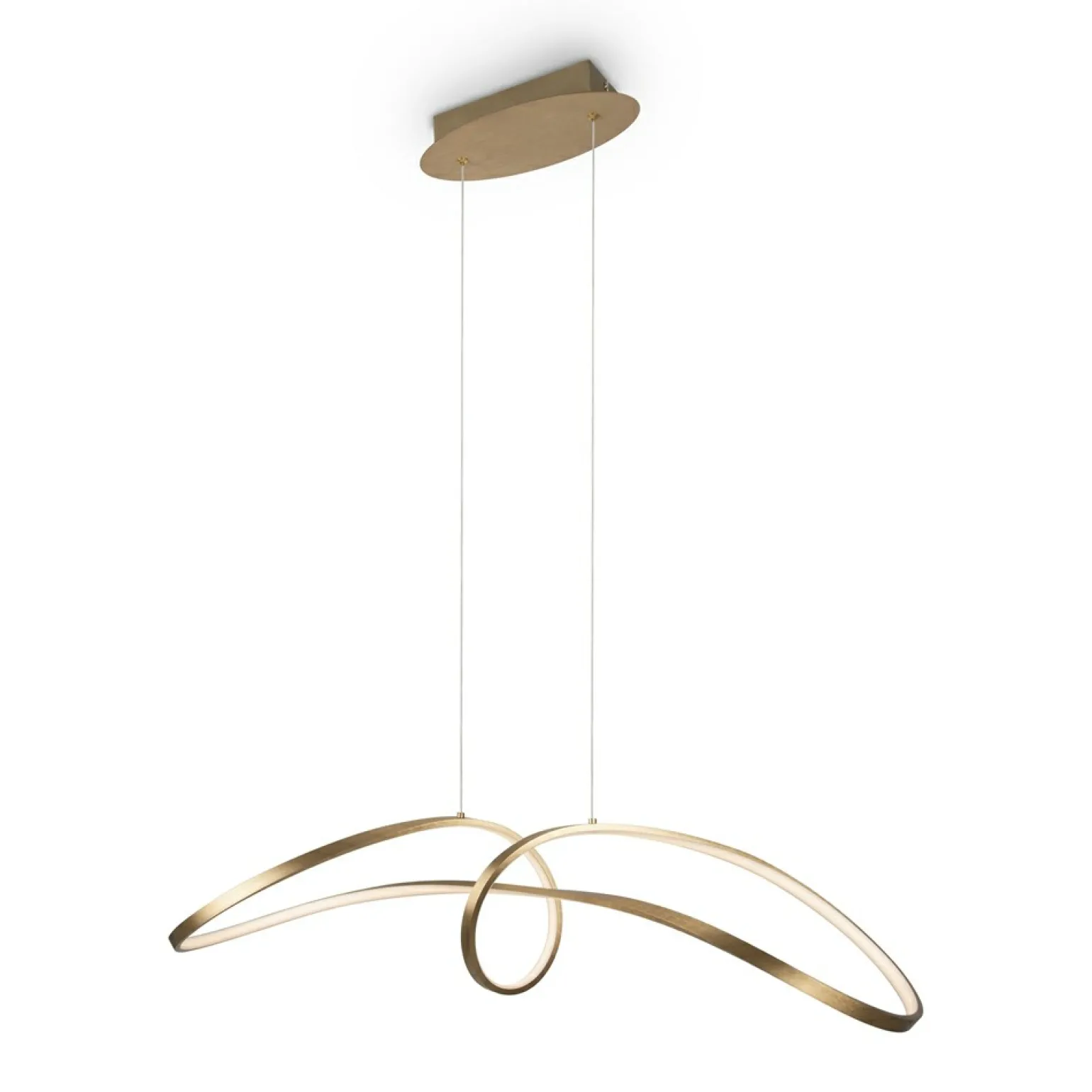 Fashion Ozdobna, złota lampa wisząca LED wstążka MOD156PL-L52G4K z serii CURVE Żyrandole Nowoczesne