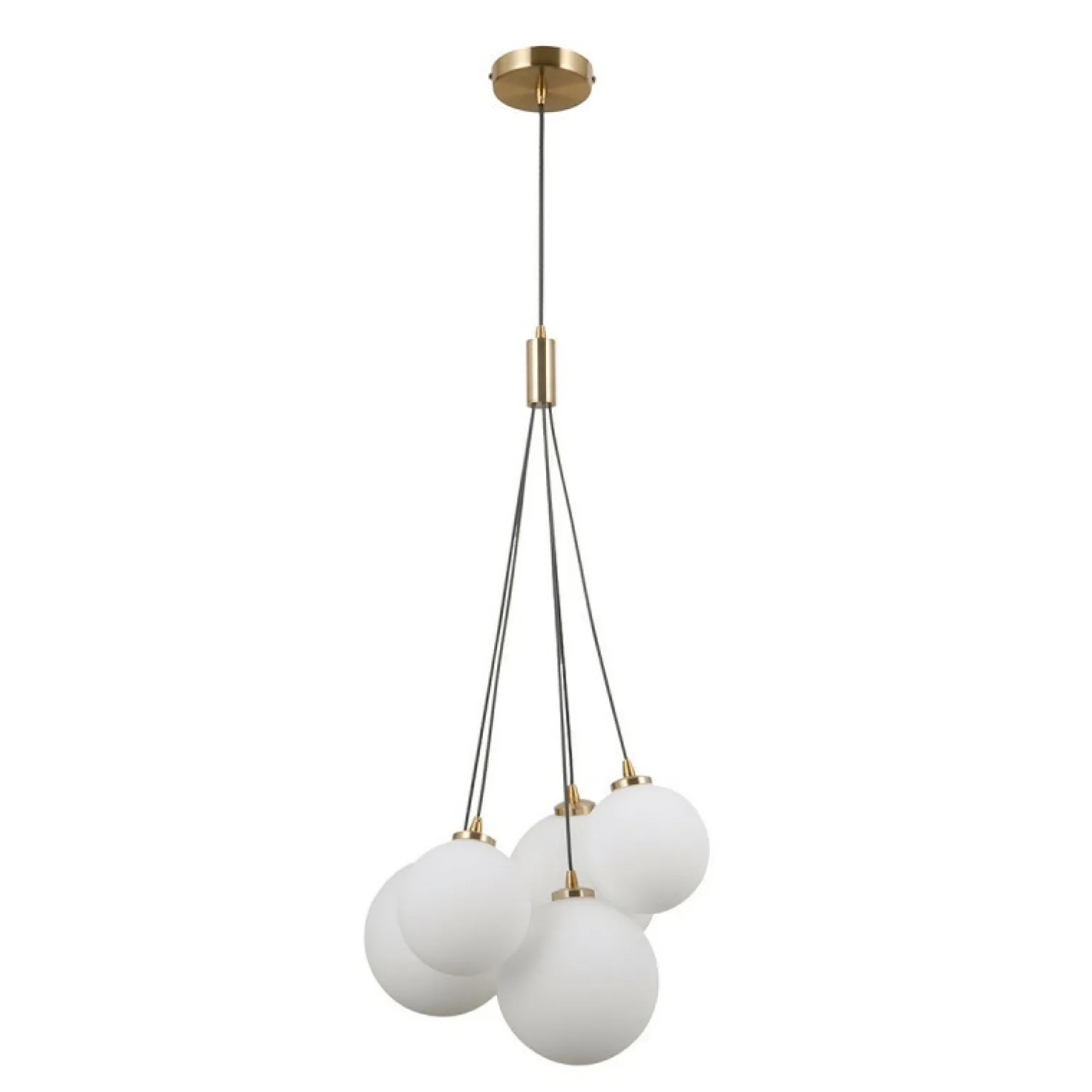 Clearance Ozdobna, złota lampa wisząca z kulami PND-54456-5-HB z serii PERLOS Żyrandole Nowoczesne