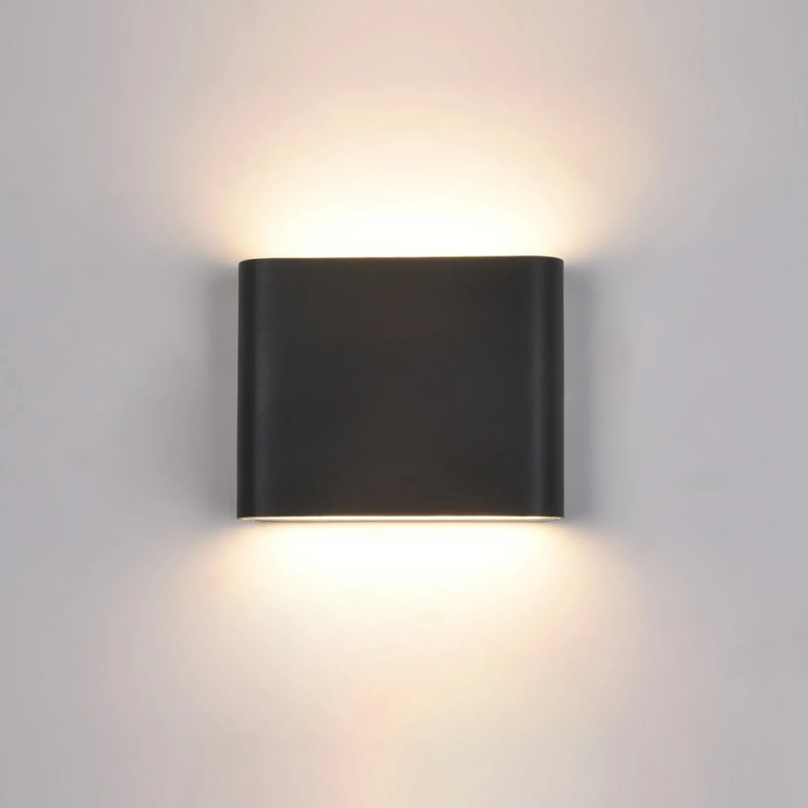 Sklep Kaja Płaska, czarna lampa elewacyjna LED PL-206B ROMANO | Kaja Oświetlenie* Kinkiety Ogrodowe