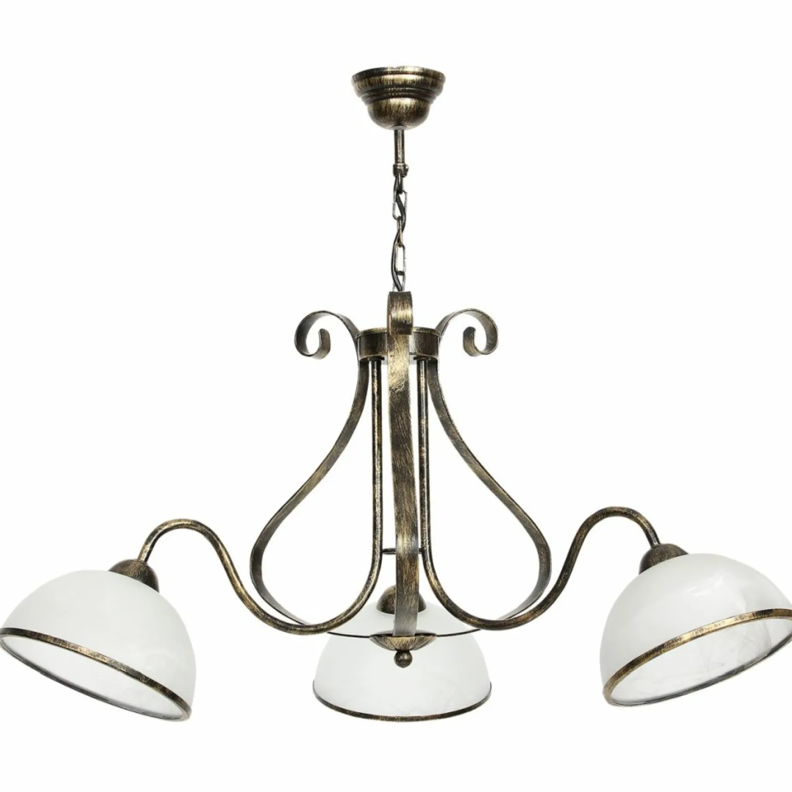 Sklep Kaja Patynowa lampa wisząca z białymi kloszami LX 3920 ANTICA | Kaja* Randole Tradycyjne