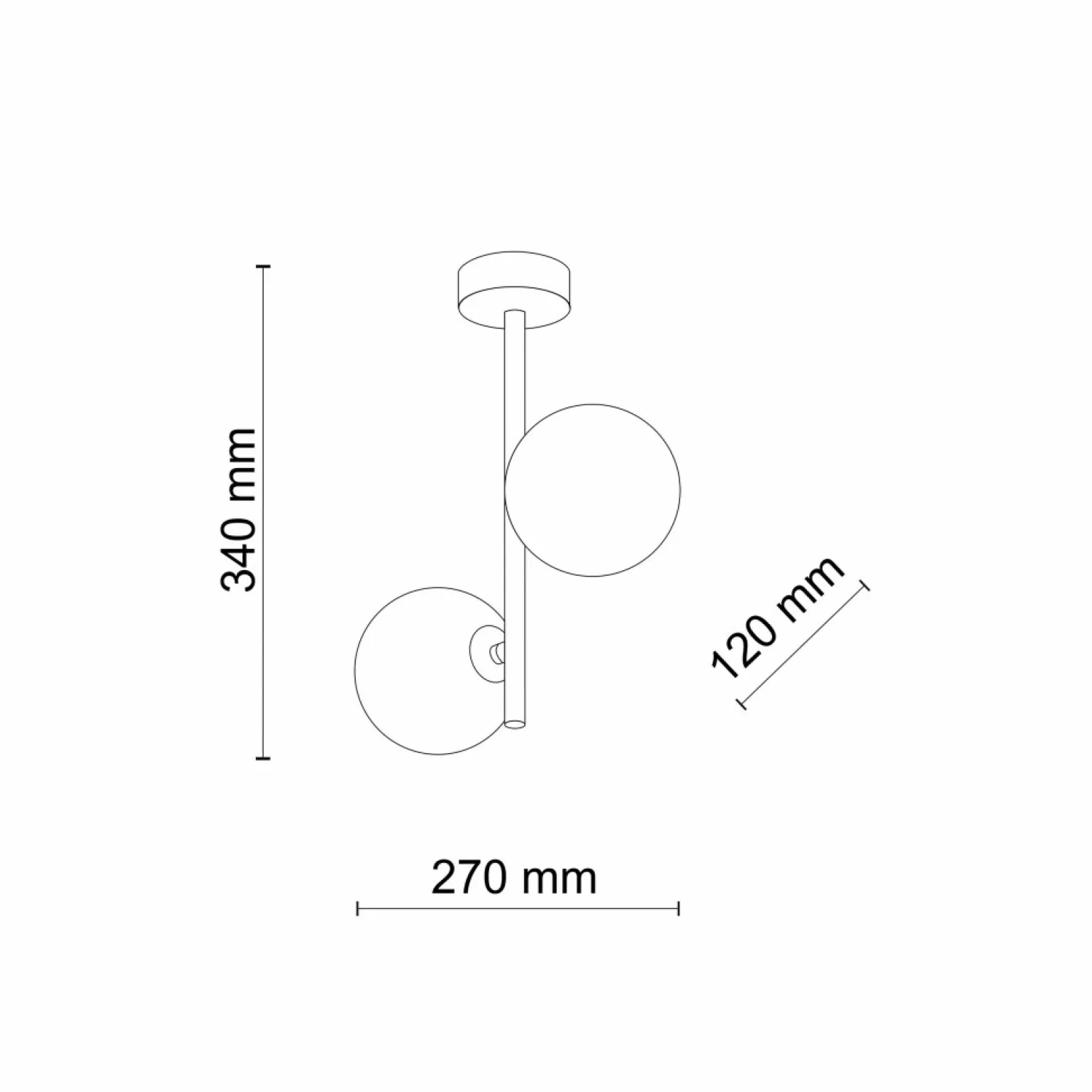 Best Sale Pionowa lampa sufitowa z lustrzanymi kloszami TK 6706 z serii ESTERA Żyrandole Nowoczesne
