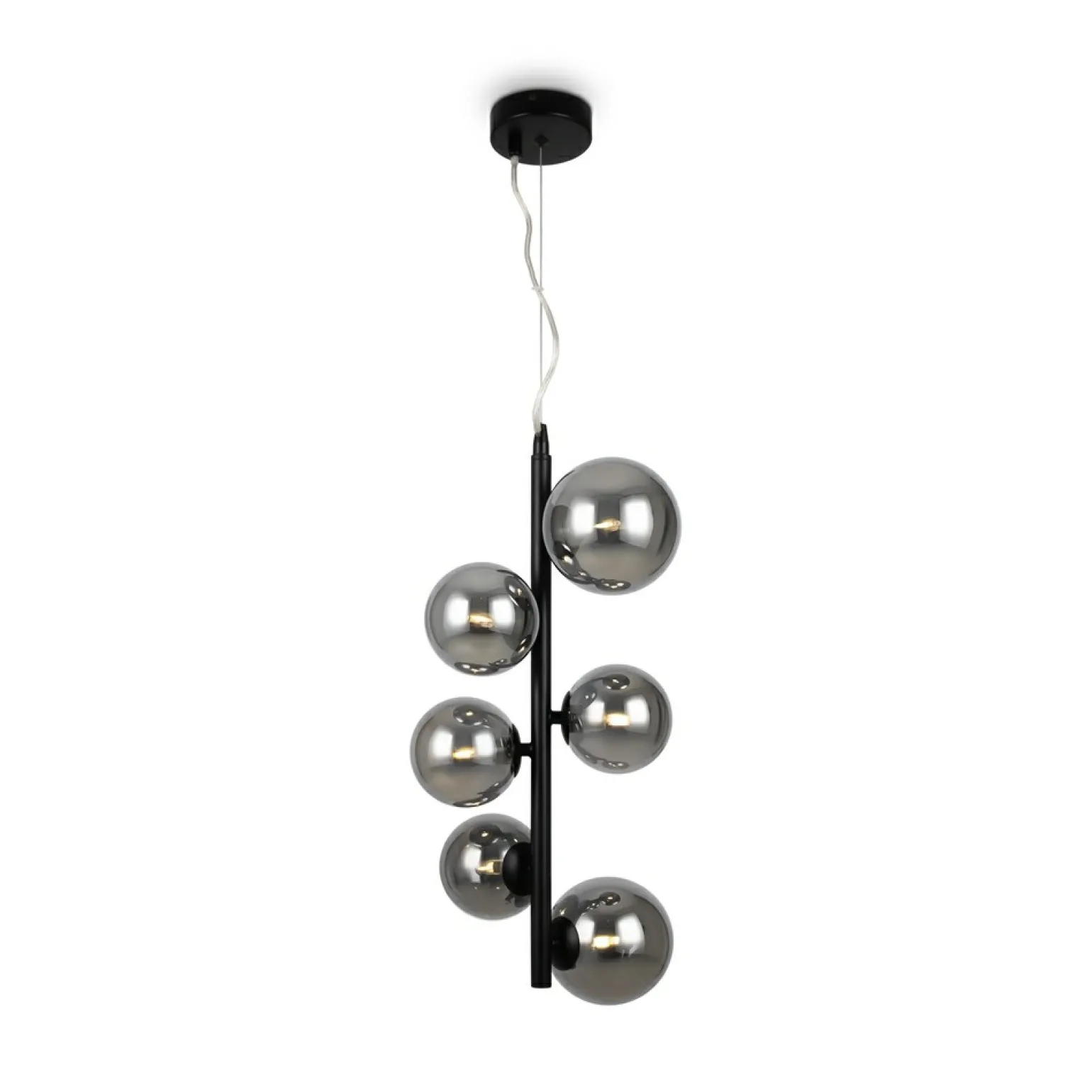Outlet Pionowa lampa wisząca, grafitowe klosze MOD545PL-06B z serii DALLAS Żyrandole Nowoczesne