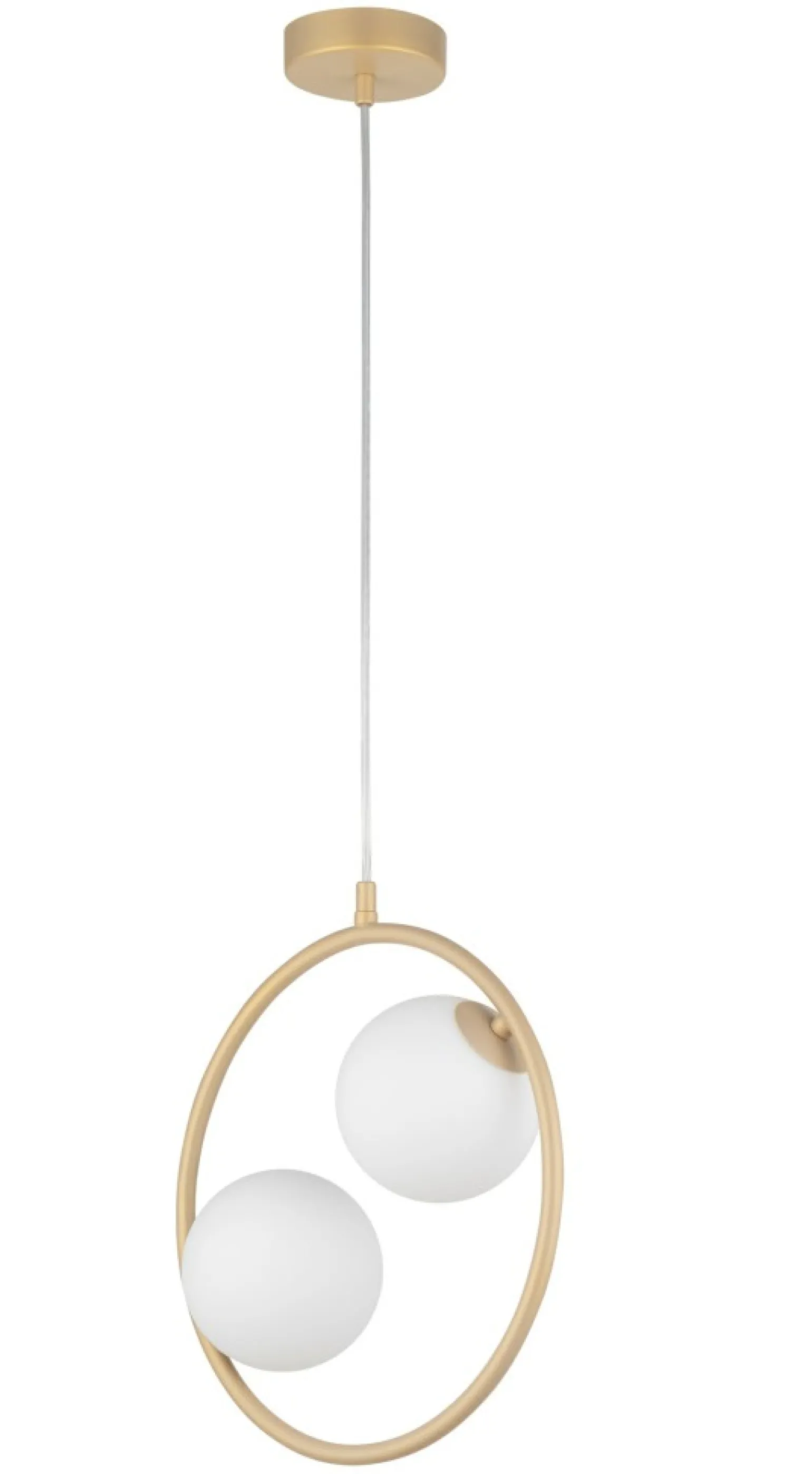Outlet Pionowa, złota obręcz wisząca z białymi kloszami SIG 33412 AQUA Żyrandole Nowoczesne
