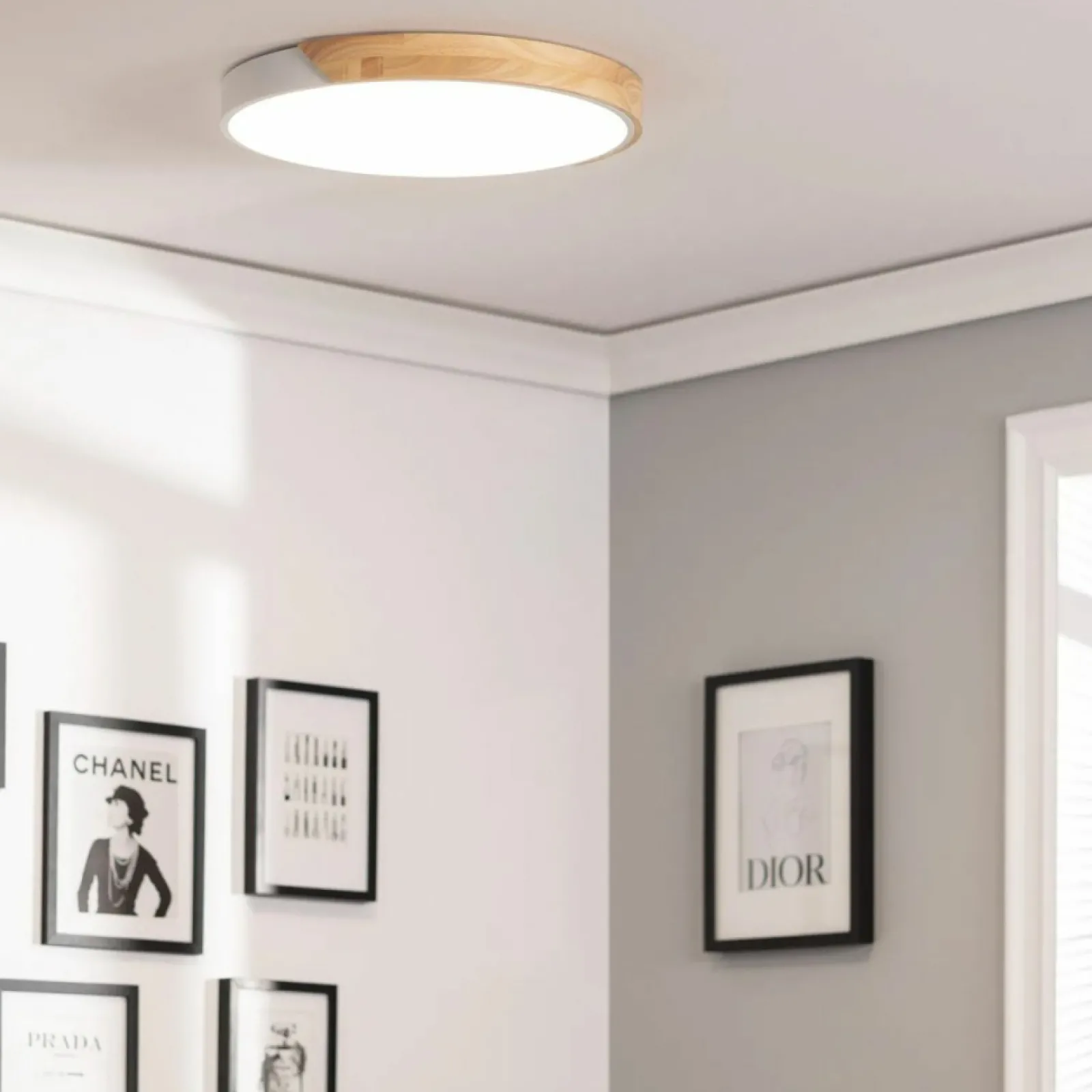 Sklep Kaja Plafon LED z dodatkiem drewna ⌀50cm ABR-PLOL-B-40W LAGIO | Kaja* Plafony Nowoczesne | Lampy Led