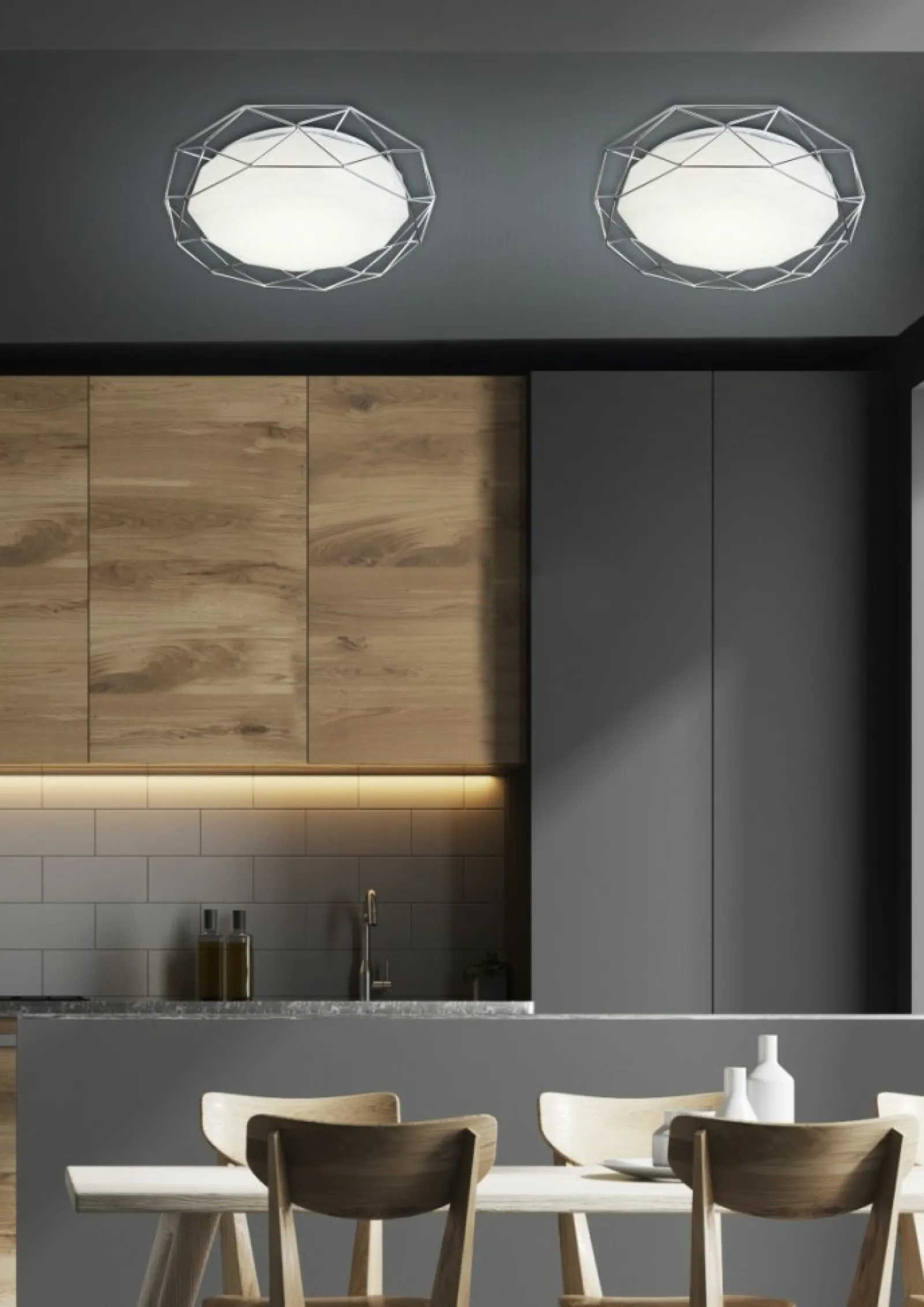 Sklep Kaja Plafon LED z ozdobnym kloszem ⌀43 98-66237 SVEN | Kaja Oświetlenie* Lampy Led | Plafony Nowoczesne