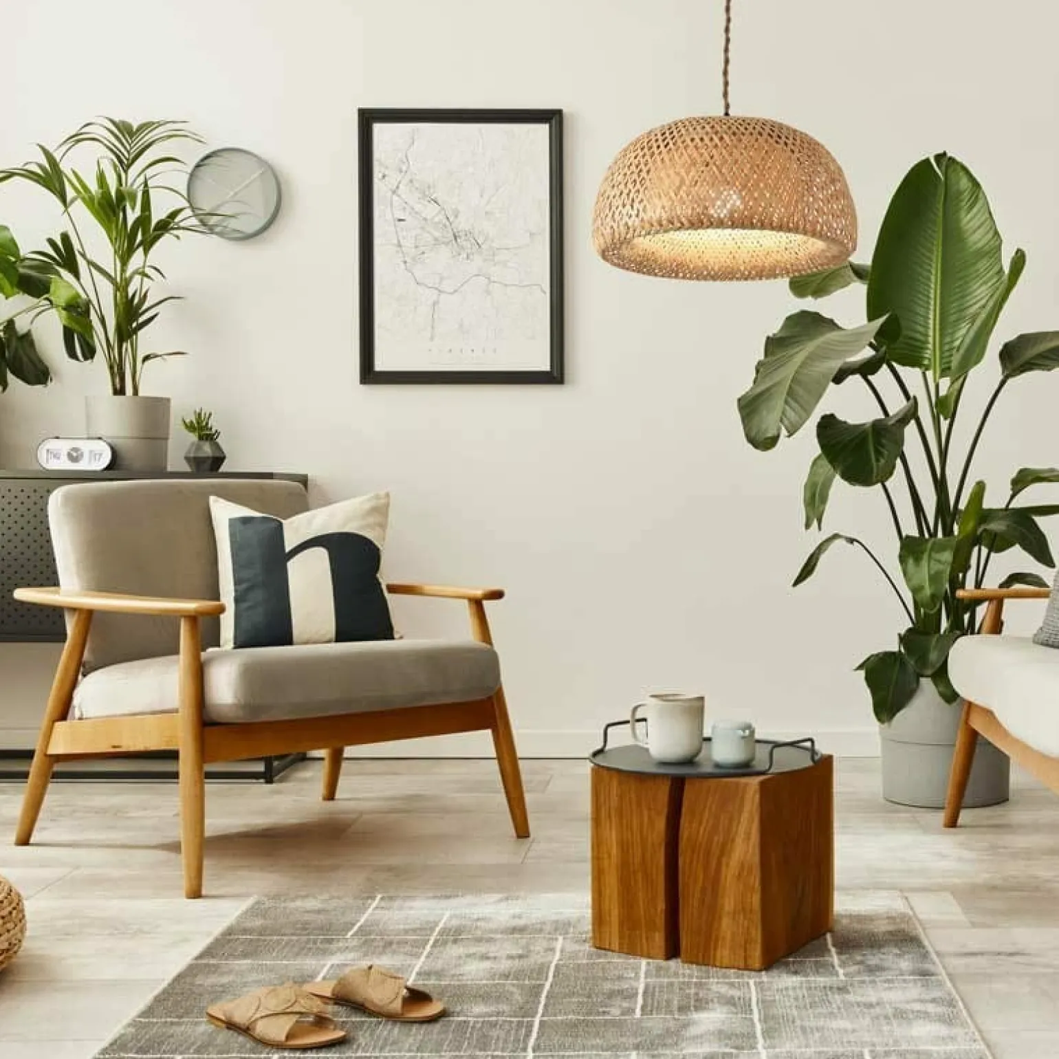 Store Pleciona, naturalna lampa wisząca ABR-NLW36-BH-E27 BOHO | Kaja Żyrandole Nowoczesne