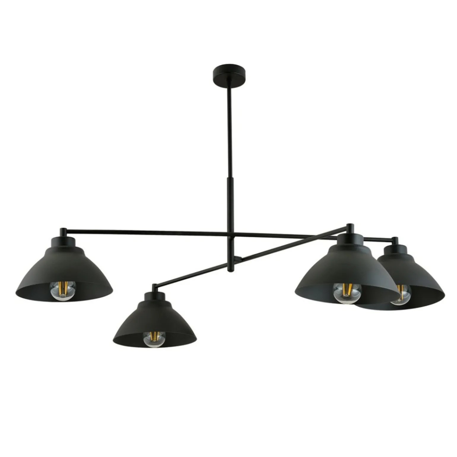 Store Poczwórna lampa wisząca z metalowymi kloszami 1211/4 z serii MAVERICK Żyrandole Nowoczesne