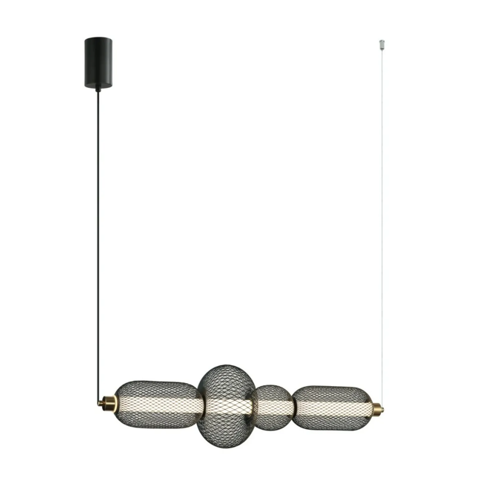 Clearance Podłużna lampa wisząca, LED PND-84283-4-BK z serii MARCO Żyrandole Nowoczesne