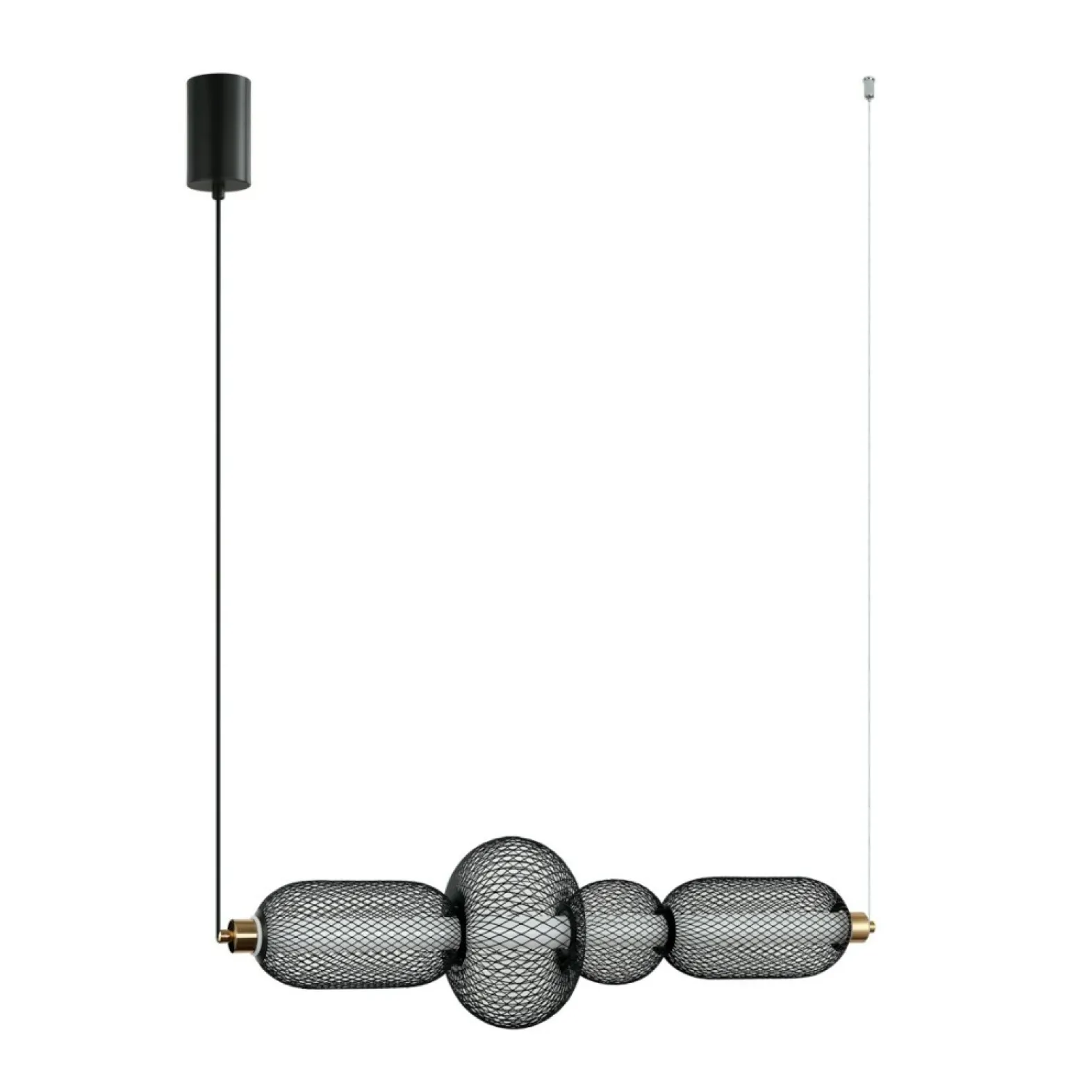 Clearance Podłużna lampa wisząca, LED PND-84283-4-BK z serii MARCO Żyrandole Nowoczesne