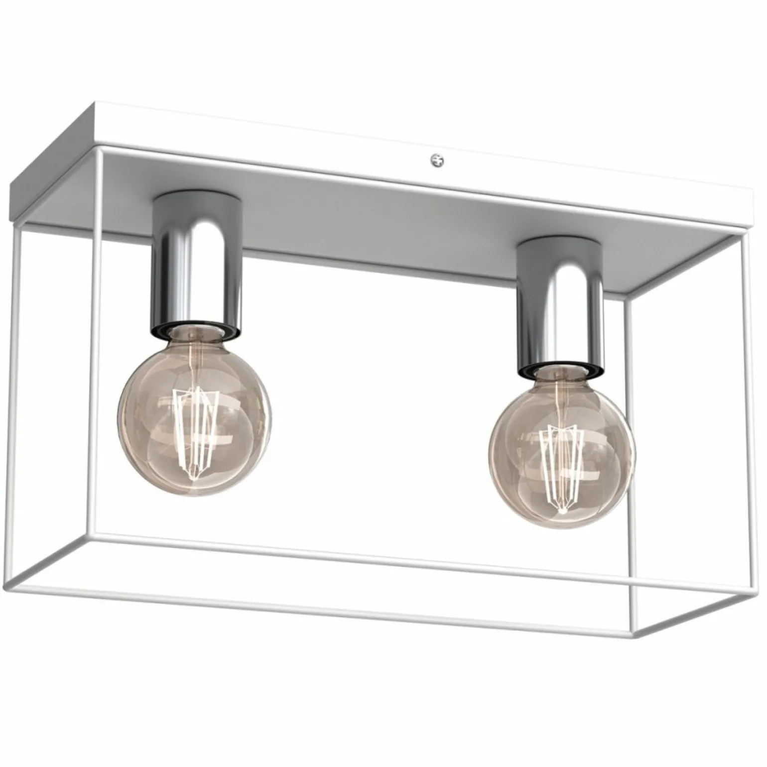 Best Podwójna, biało-srebrna lampa sufitowa LX 4352 HOMEN | Kaja Żyrandole Nowoczesne