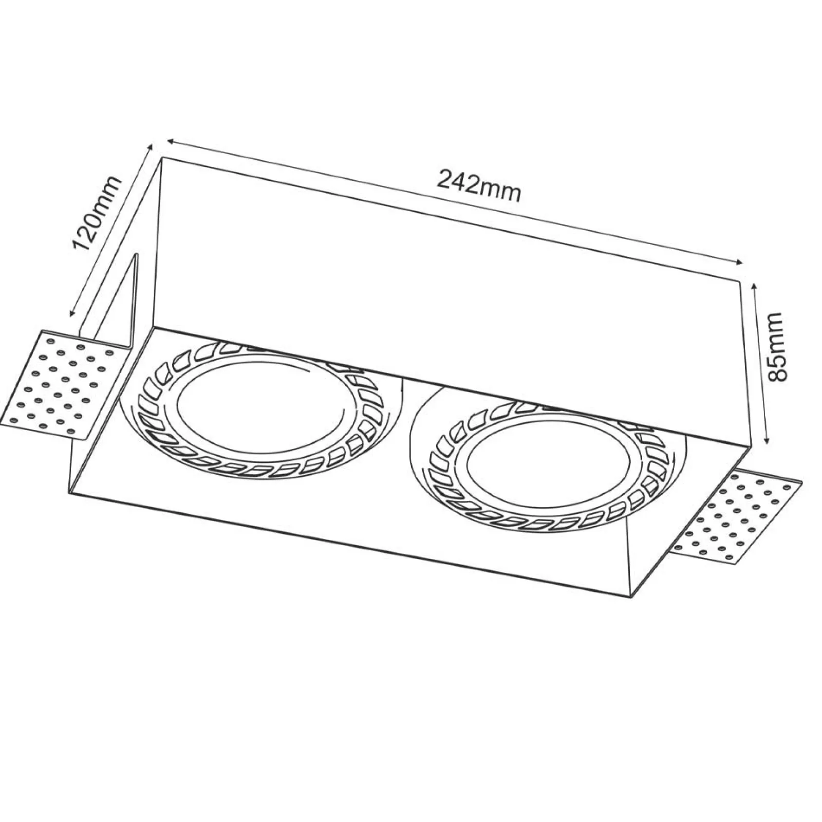 Sklep Kaja Podwójne oczko wpustowe 12x24,2cm GU10/ES111 ANT 3271 z serii CAGE* Oprawy Podtynkowe