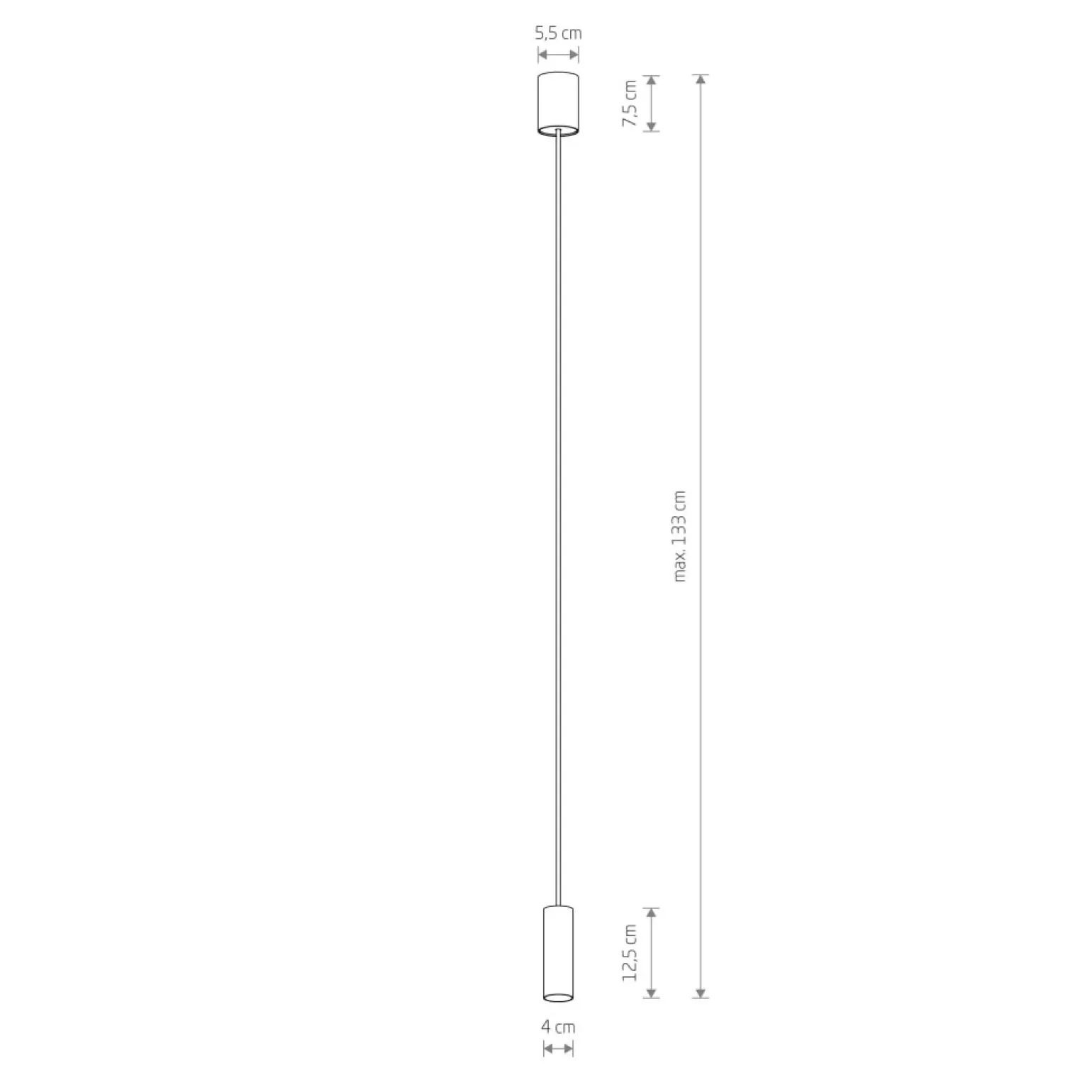 Best Sale Pojedyncza lampa wisząca, smukła tuba 12,5cm 10764 FOURTY | Kaja Żyrandole Nowoczesne