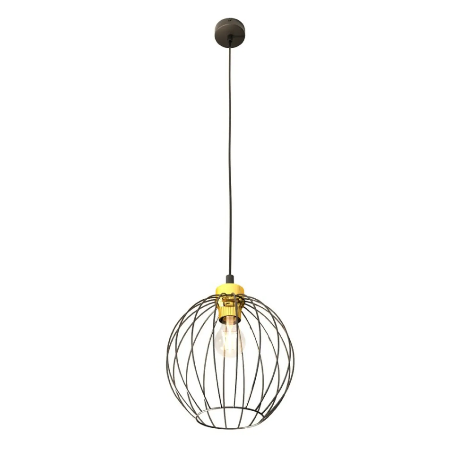 Sale Pojedyncza lampa wisząca z drucainym kloszem 1368/1 z serii NANDO Żyrandole Nowoczesne