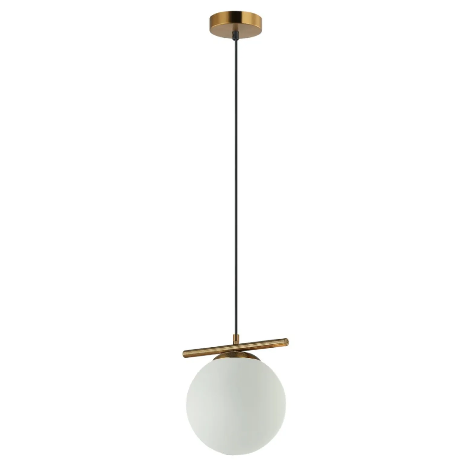 New Pojedyncza lampa z okrągłym kloszem PND-463321L-BRO+W z serii MERSETA Żyrandole Nowoczesne