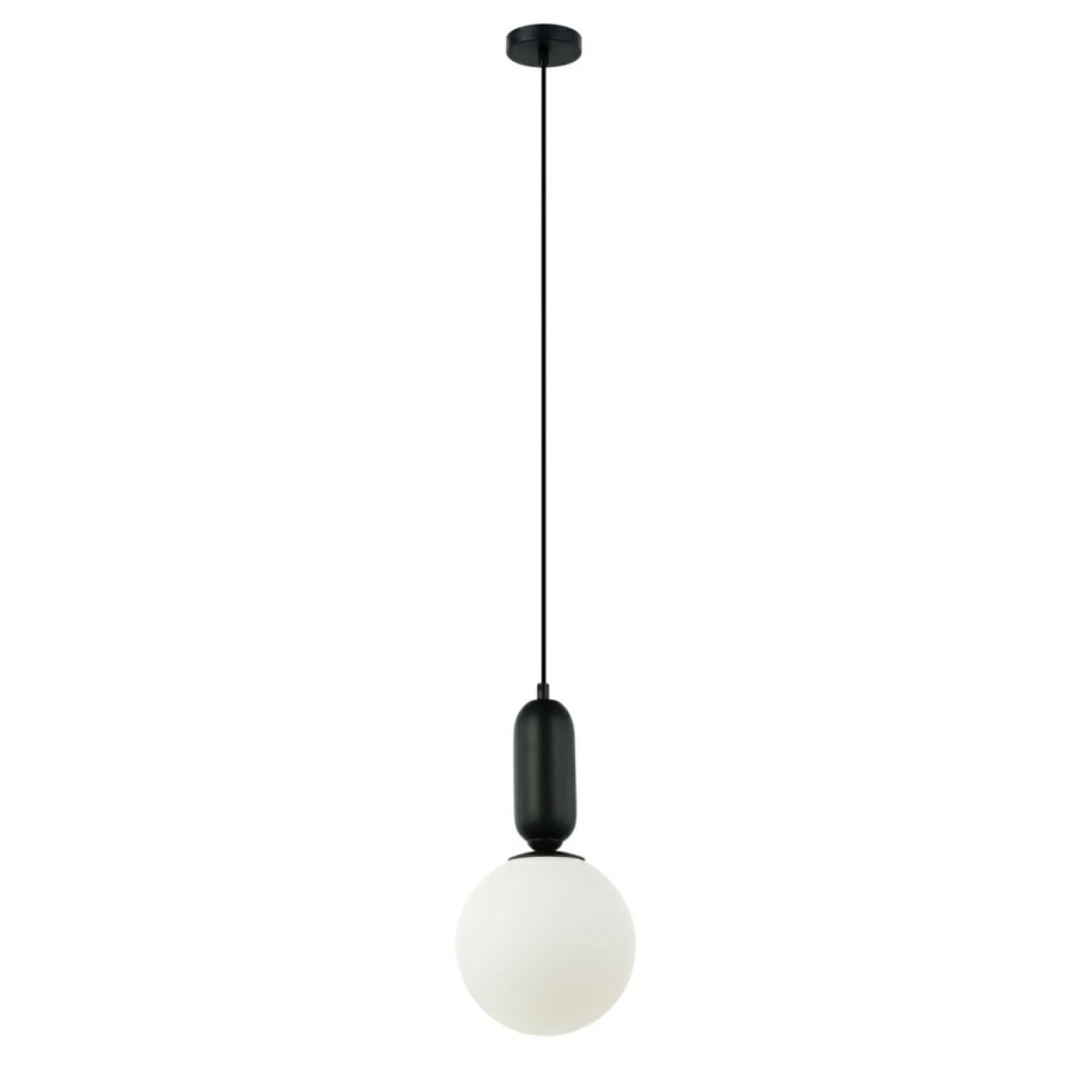 Clearance Pojedynczy zwis z małym, białym kloszem PND-02340-1M-BK ALDEVA | Kaja Żyrandole Nowoczesne