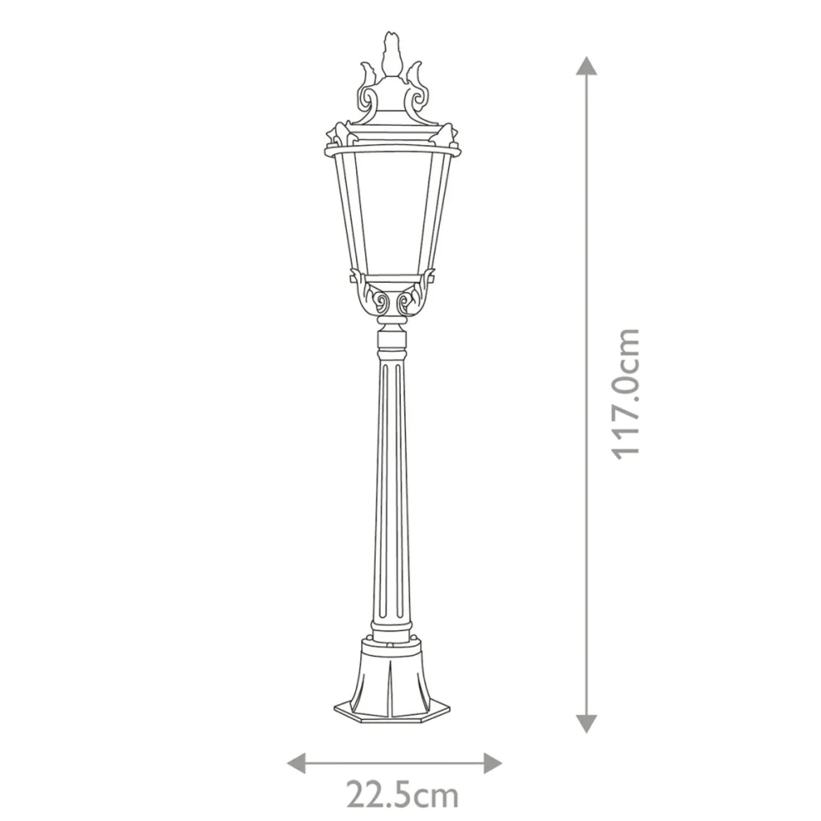 Sklep Kaja Ponad metrowa lampa ogrodowa BT4-M z serii BALTIMORE* Lampy Ogrodowe Stojące