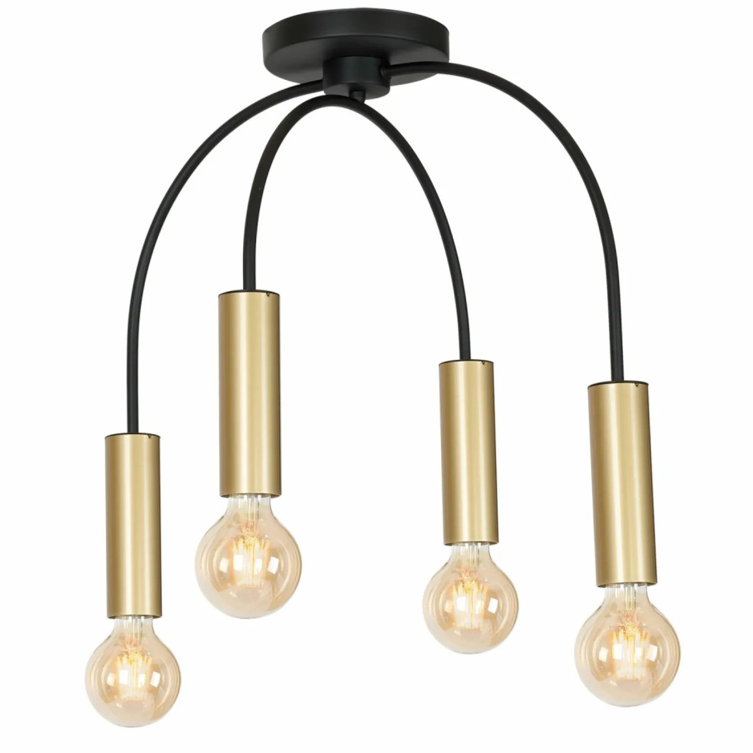 Discount Ponadczasowa, czarno-złota lampa sufitowa LX 0506 z serii LOPPE | Kaja Żyrandole Nowoczesne