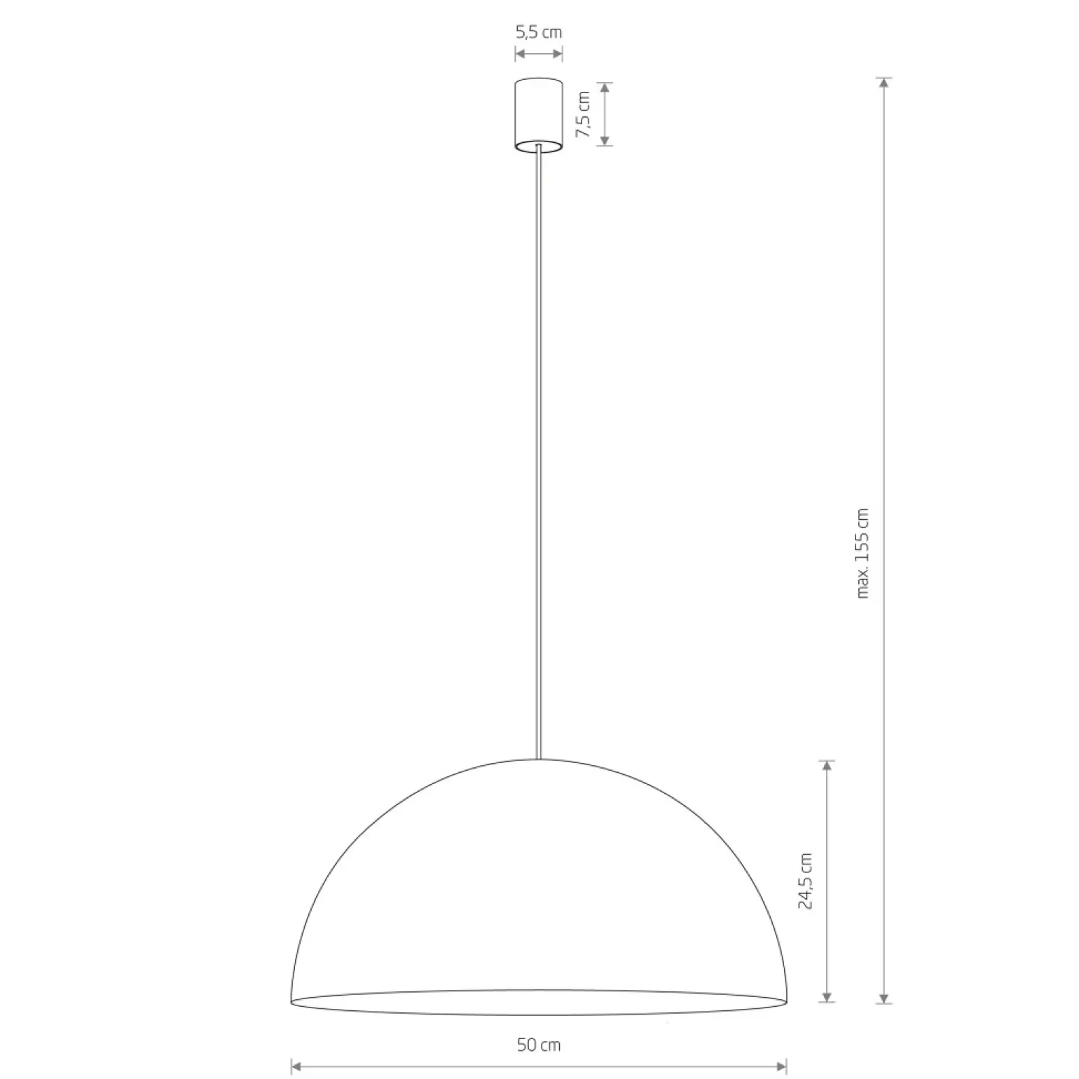 Best Ponadczasowa, kopułowa lampa wisząca ⌀50cm 10697 HEMISPHERE | Kaja Żyrandole Nowoczesne