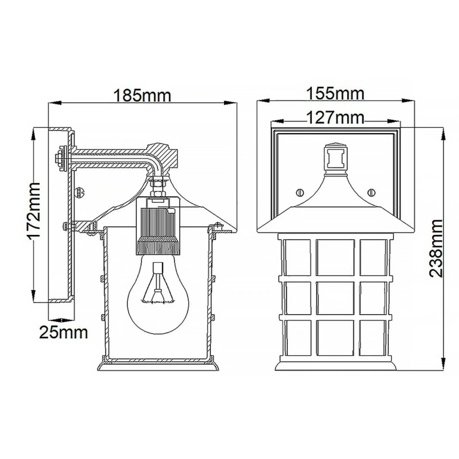 Sklep Kaja Ponadczasowa lampa elewacyjna HK-FREEPORT2-S-TWH z serii FREEPORT* Kinkiety Ogrodowe