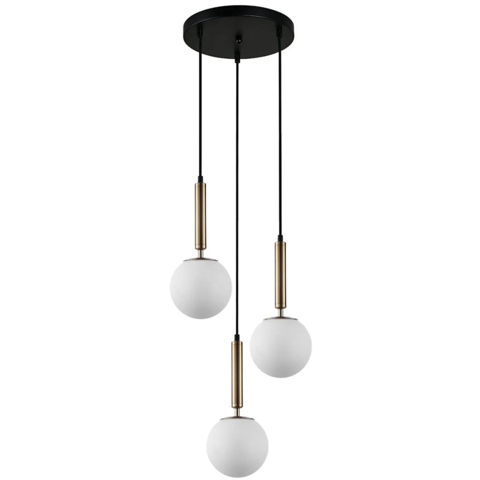 Outlet Ponadczasowa lampa wisząca PND-2324-3A GD+OPAL RAVENA | Kaja Żyrandole Nowoczesne