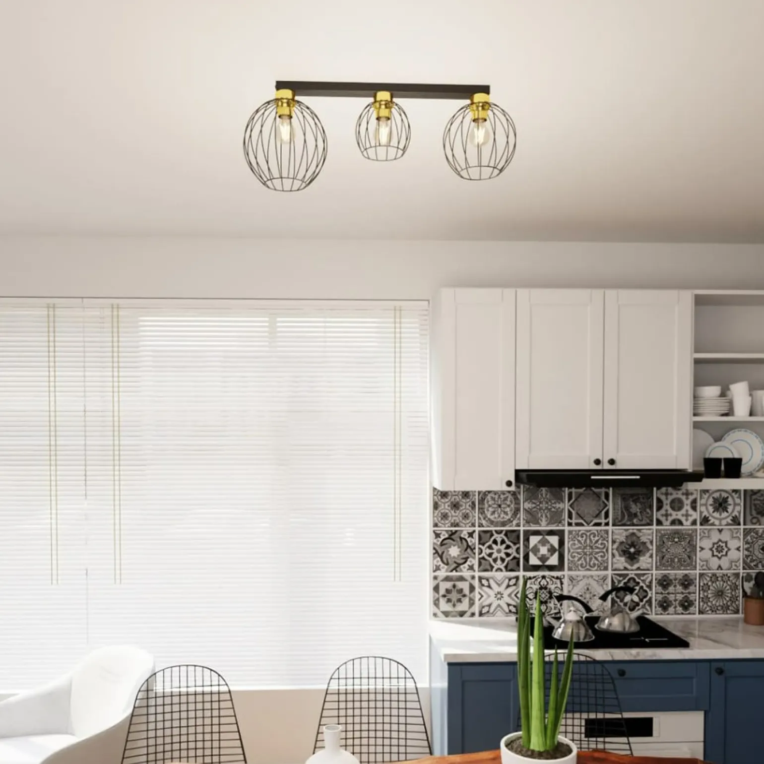 Hot Potrójna lampa sufitowa do loftowego salonu 1370/3 z serii NEST Żyrandole Nowoczesne