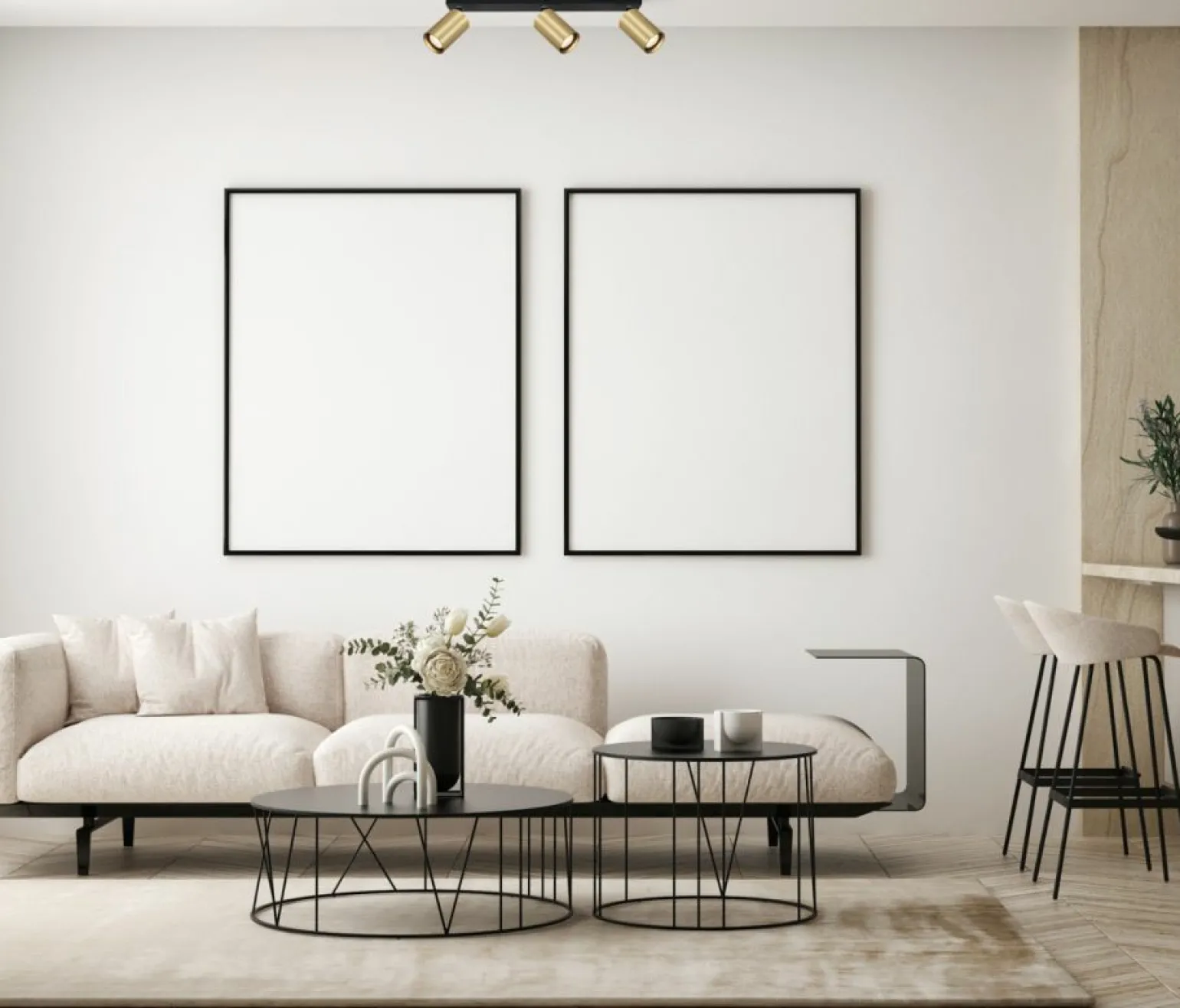 Clearance Potrójna lampa sufitowa na listwie SPL-23436-3-BK-GD NESTO | Kaja Żyrandole Nowoczesne