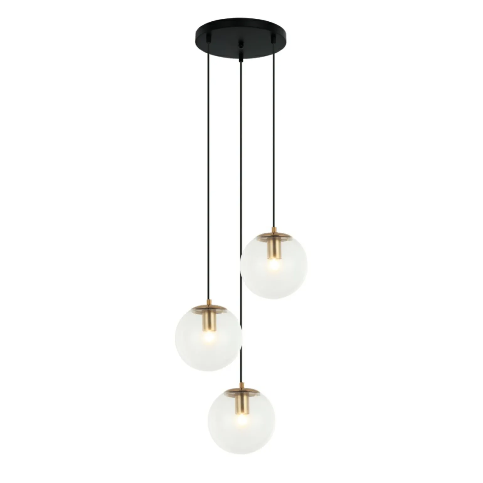 Fashion Potrójna lampa wisząca, mosiądz PND-58867-3S-BK-BRO z serii SARPO Żyrandole Nowoczesne