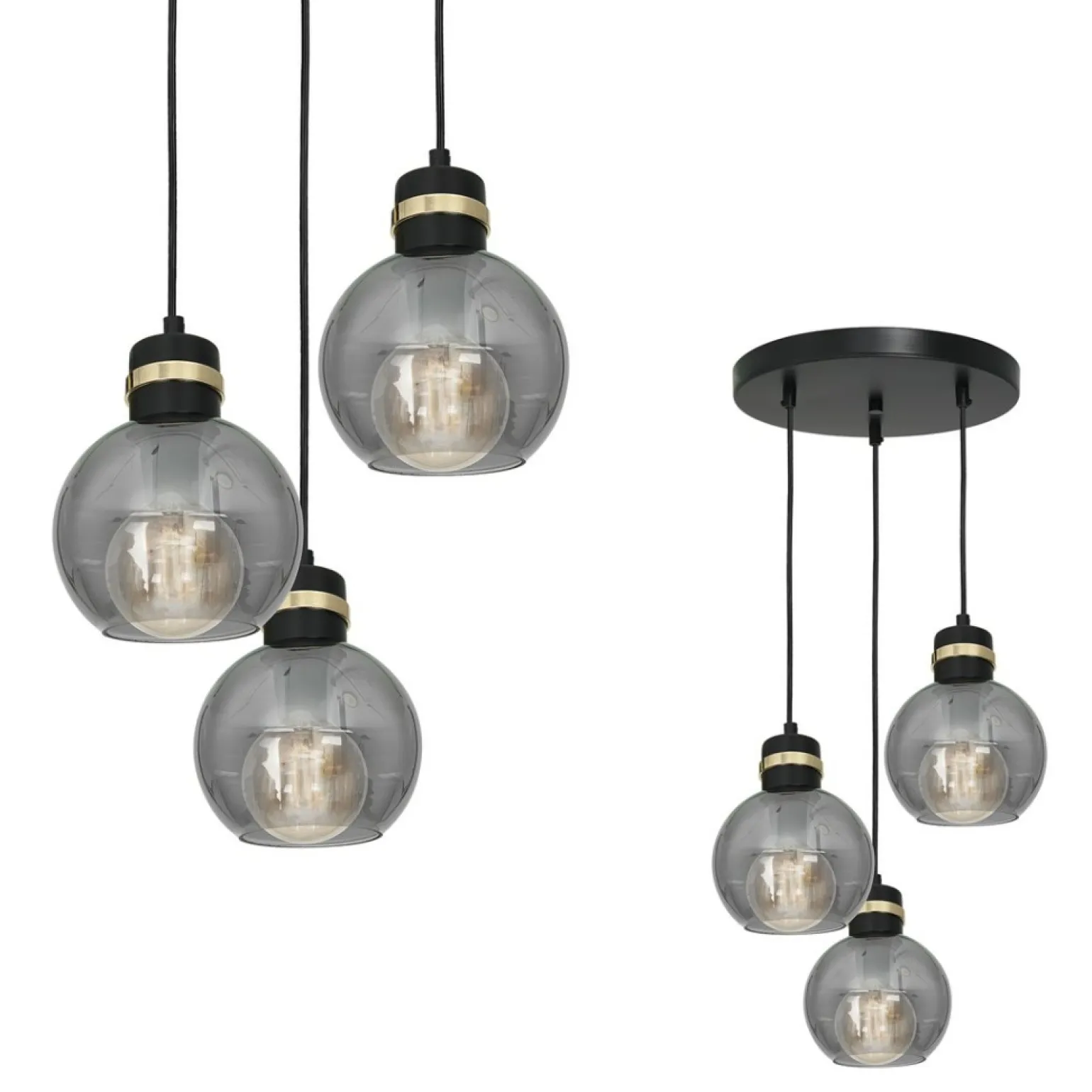 Outlet Potrójna lampa wisząca na okrągłej podstawie MLP6533 OMEGA | Kaja Żyrandole Nowoczesne