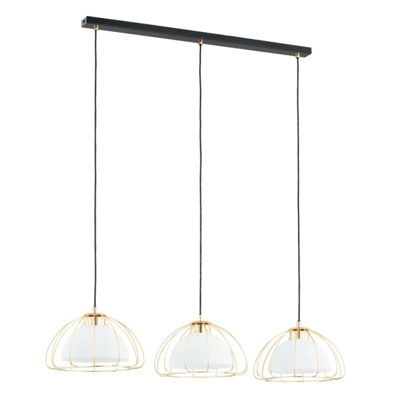 Outlet Potrójna lampa wisząca ze złotymi elementami AL 62431 z serii NERSY Żyrandole Nowoczesne