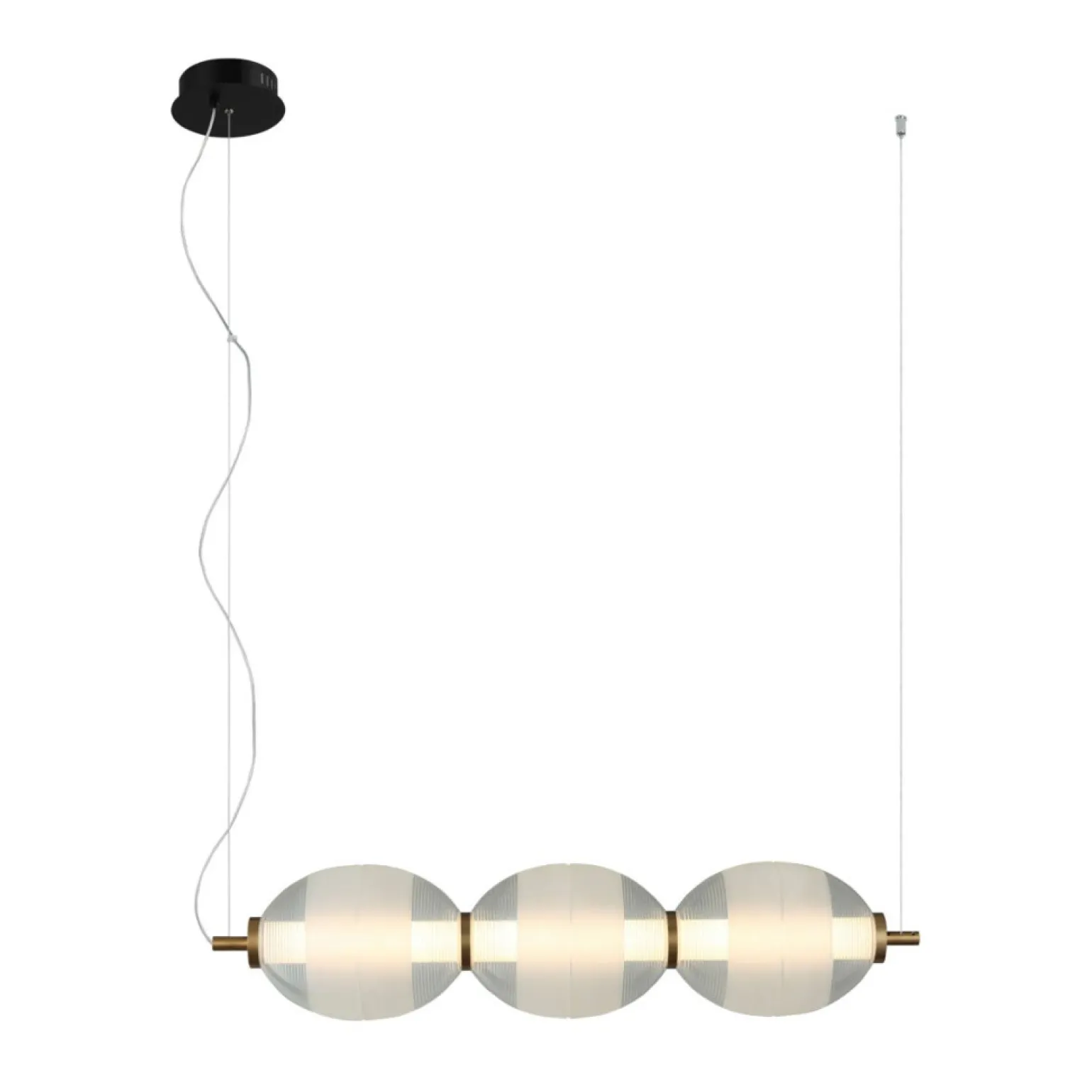 Hot Pozioma lampa LED nad stół w kuchni PND-45372-3-WH-CL RINOT | Kaja Żyrandole Nowoczesne