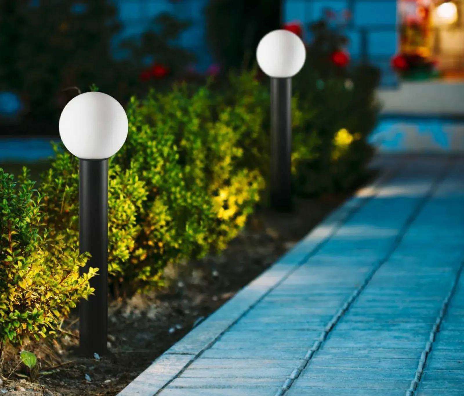 Sklep Kaja Prosta lampa ogrodowa z okrągłym kloszem OFL-8081-BL FELTRE | Kaja* Lampy Ogrodowe Stojące