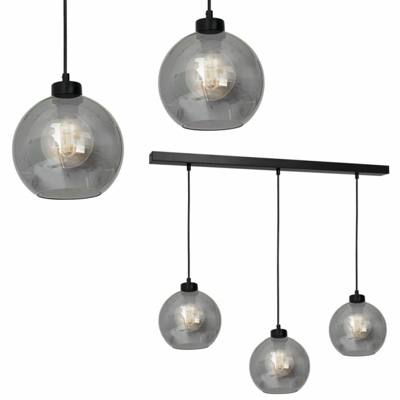 New Prosta lampa wisząca z okrągłymi kloszami MLP65800 SOFIA | Kaja Żyrandole Nowoczesne