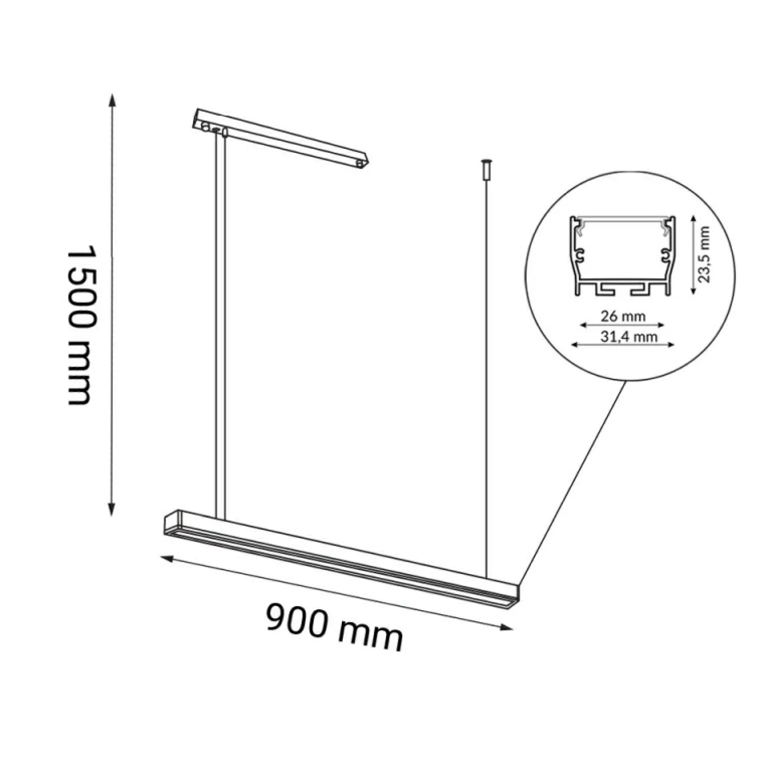 Outlet Prosta, ledowa lampa listwa 90cm 3000K ANT 1844 HIATE | Kaja Żyrandole Nowoczesne