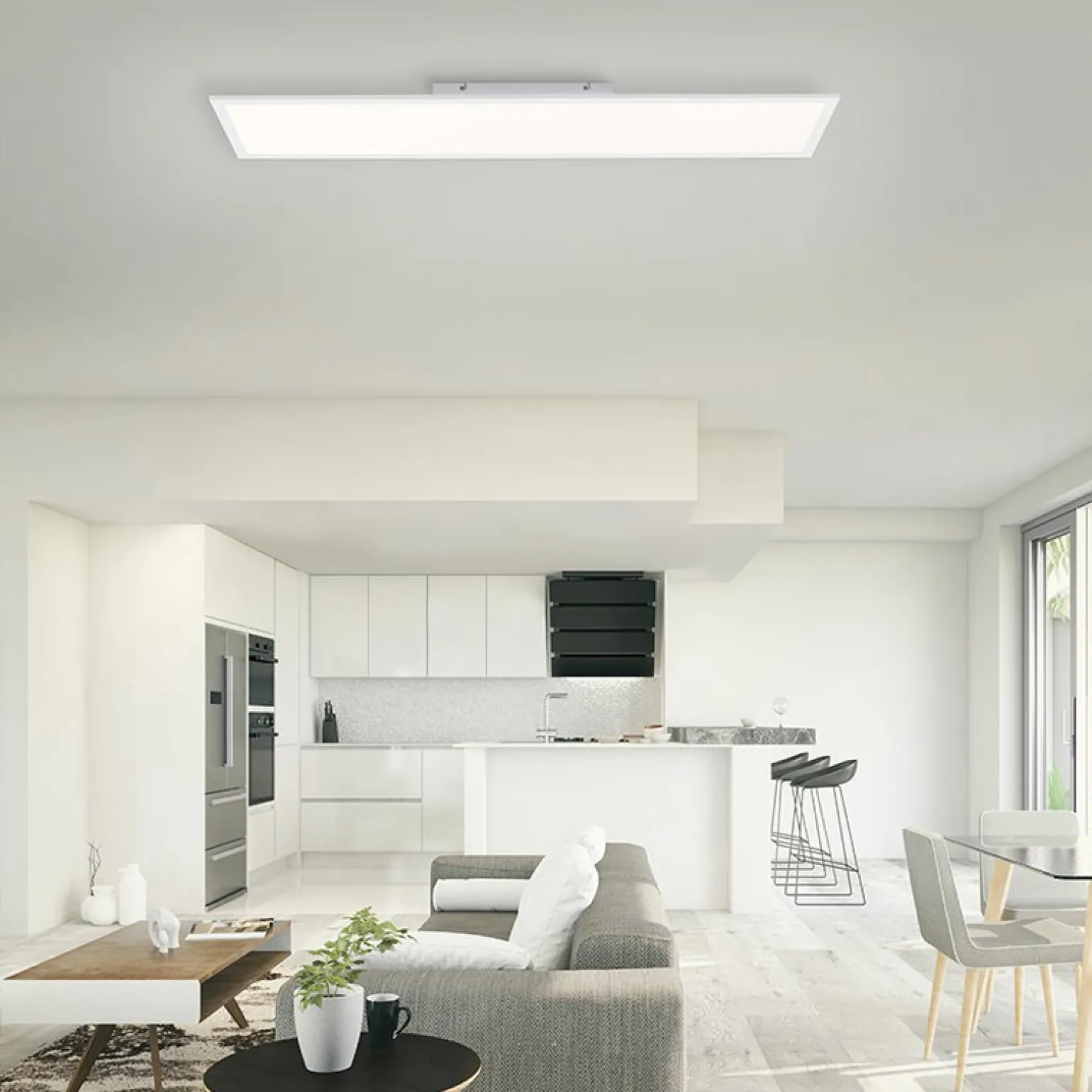 Best Sale Prostokątny duży plafon LED z pilotem 16533-16-O z serii FLAT | Kaja Żyrandole Nowoczesne