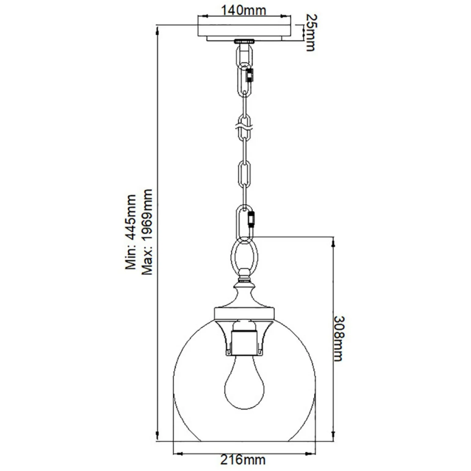 New Regulowana lampa wisząca, łańcuszek FE-TABBY-P-S z serii TABBY Żyrandole Nowoczesne