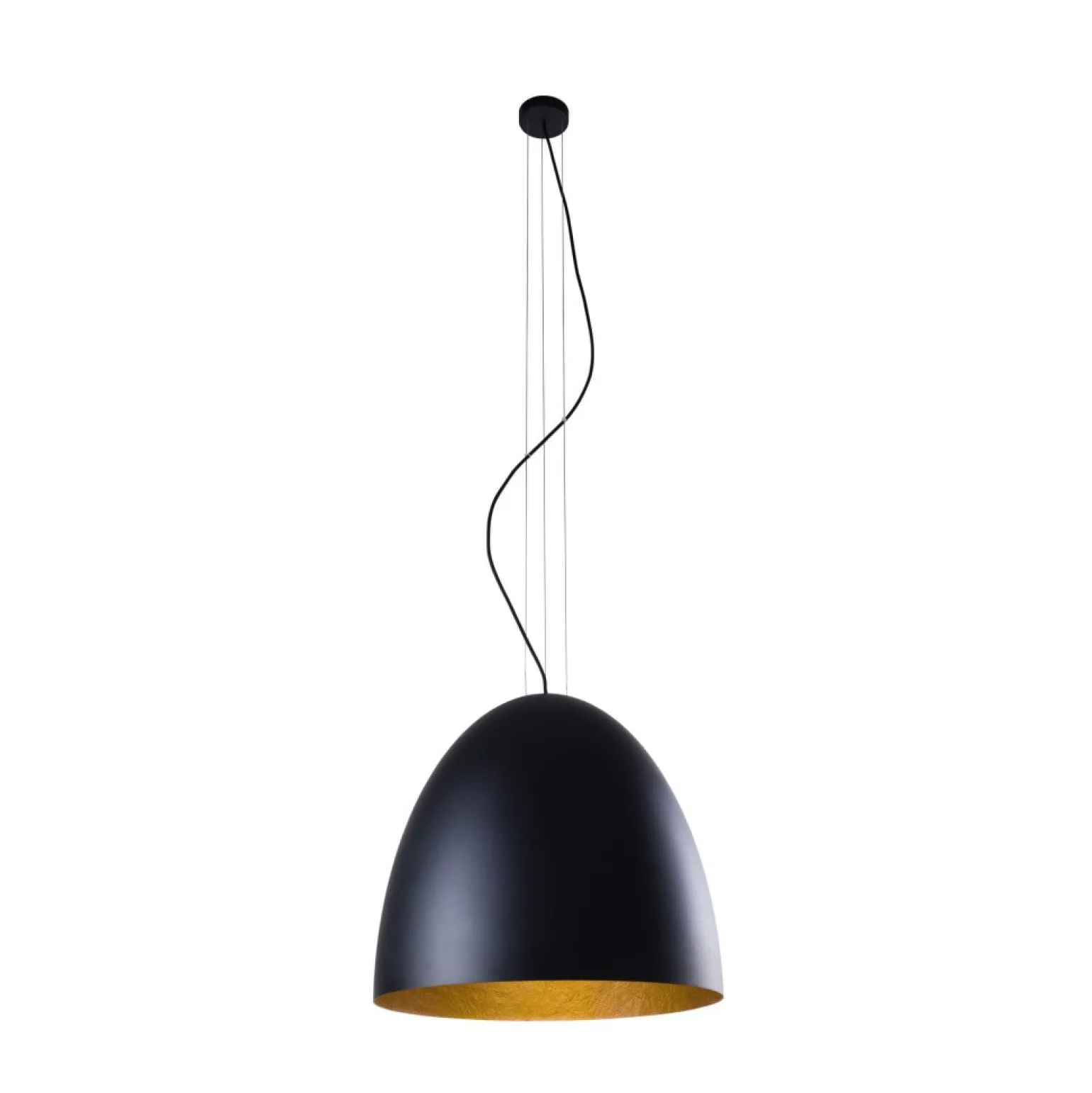 Best Regulowana lampa wisząca z czarno-złotym kloszem 9024 | Kaja Żyrandole Nowoczesne