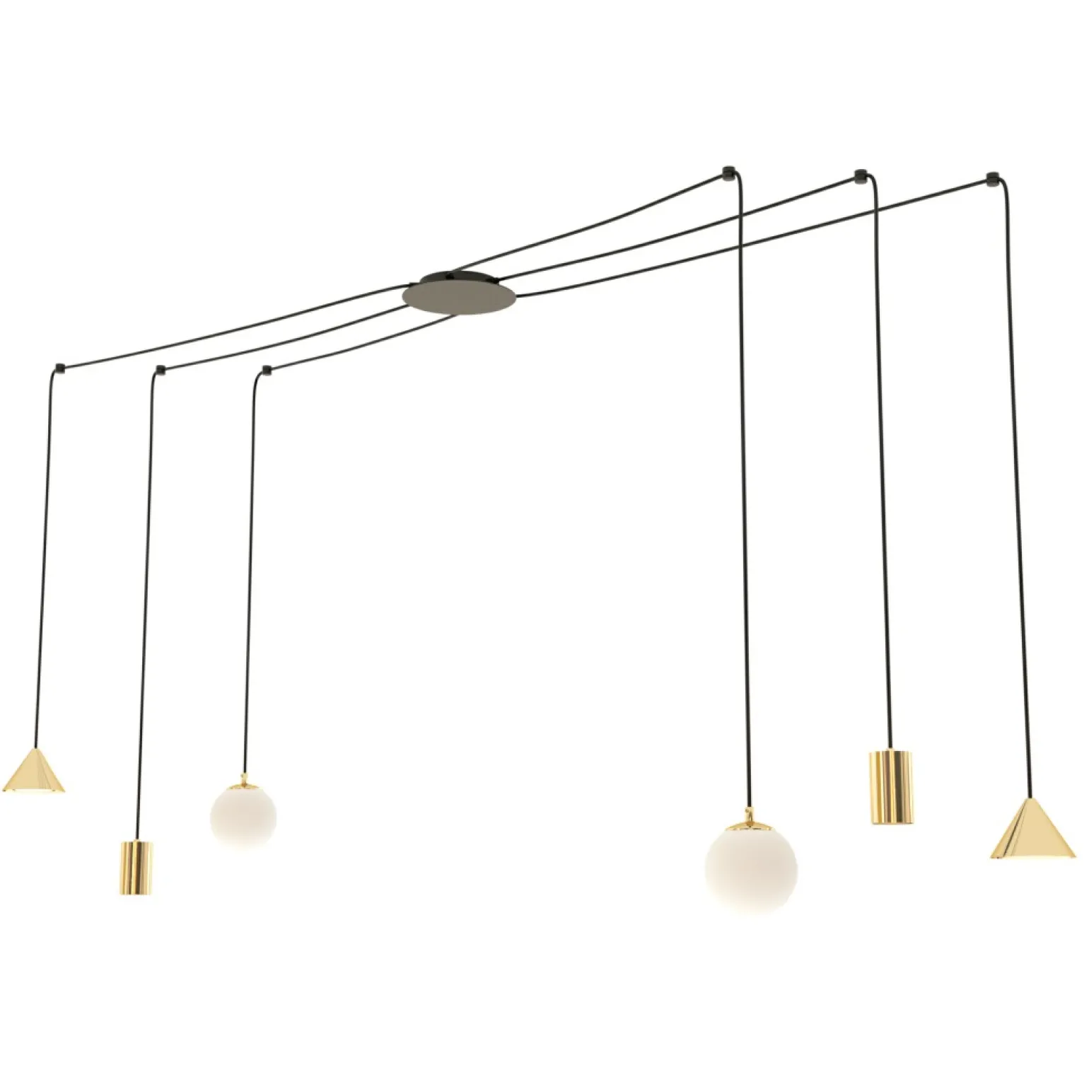 Fashion Różnorodna lampa wisząca do podwieszania 1350/6 FUJI 6 GOLD | Kaja Żyrandole Nowoczesne