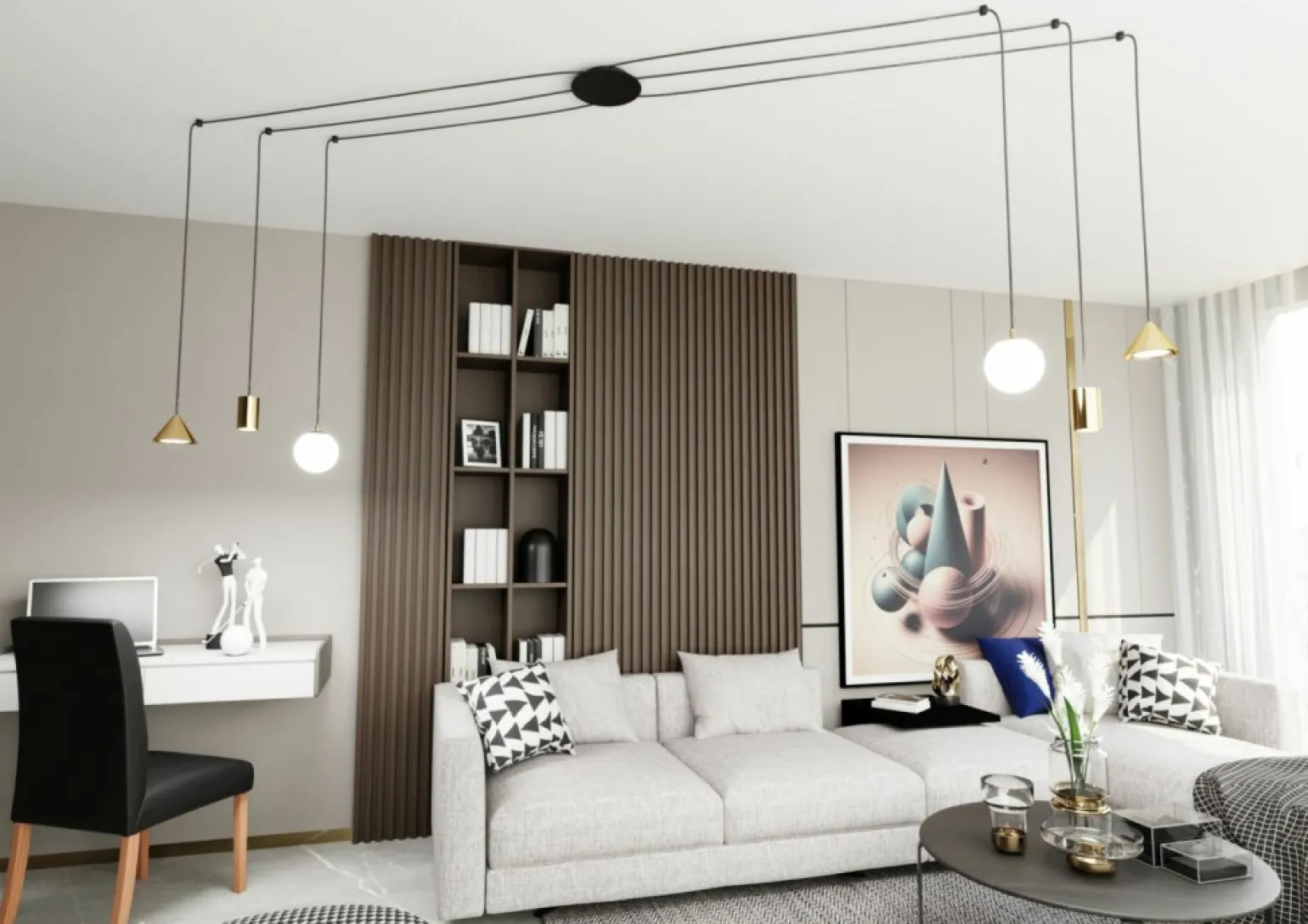 Fashion Różnorodna lampa wisząca do podwieszania 1350/6 FUJI 6 GOLD | Kaja Żyrandole Nowoczesne