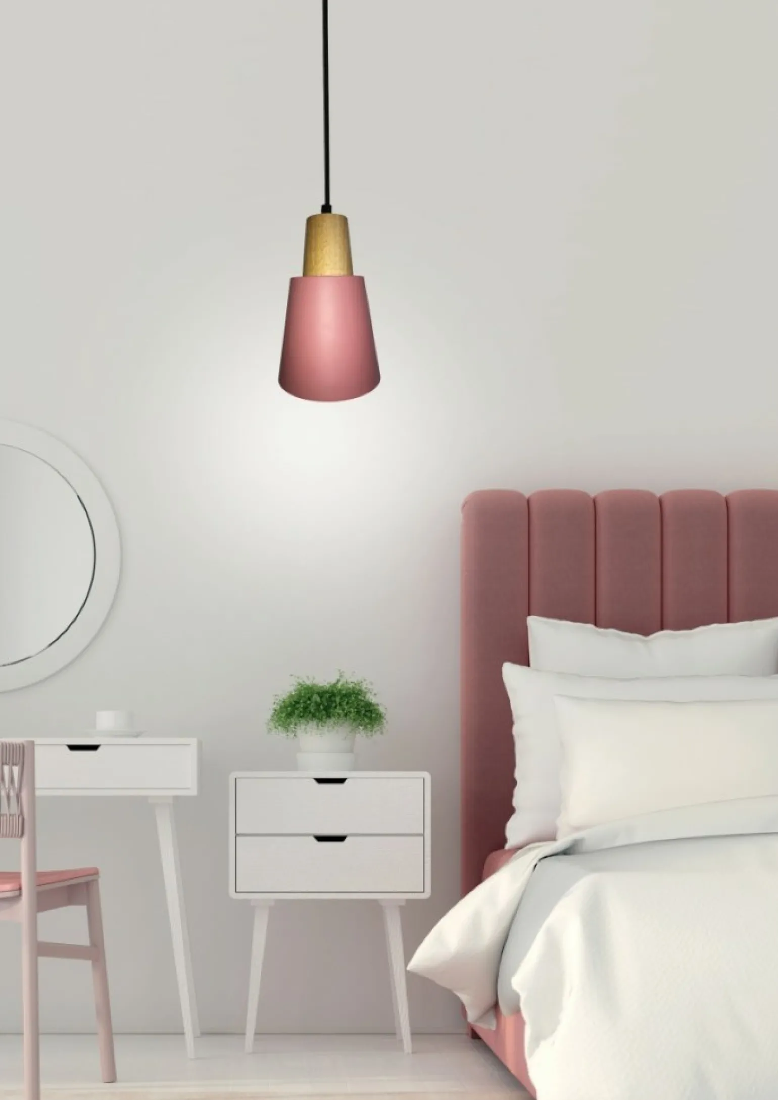 Best Różowa lampa wisząca dziewczęca LEDEA 50101259 FARO | Kaja Oświetlenie Żyrandole Nowoczesne