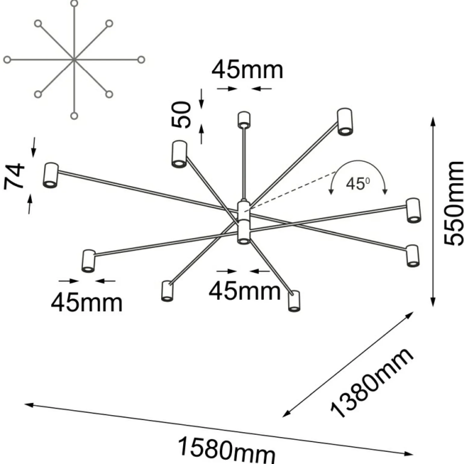 Cheap Rozłożysta, duża lampa wisząca do salonu ANT 5640 DAKATA | Kaja Żyrandole Nowoczesne