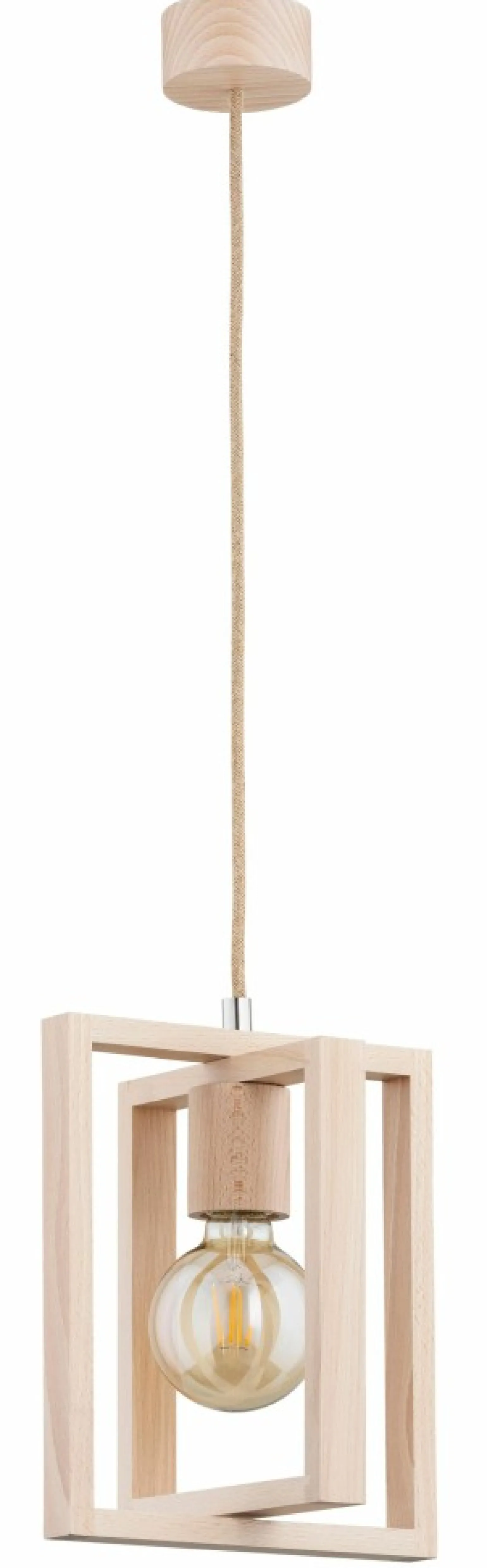 Outlet Rustykalna lampa wisząca wykonana z drewna AL 61138 MOLI | Kaja Żyrandole Nowoczesne