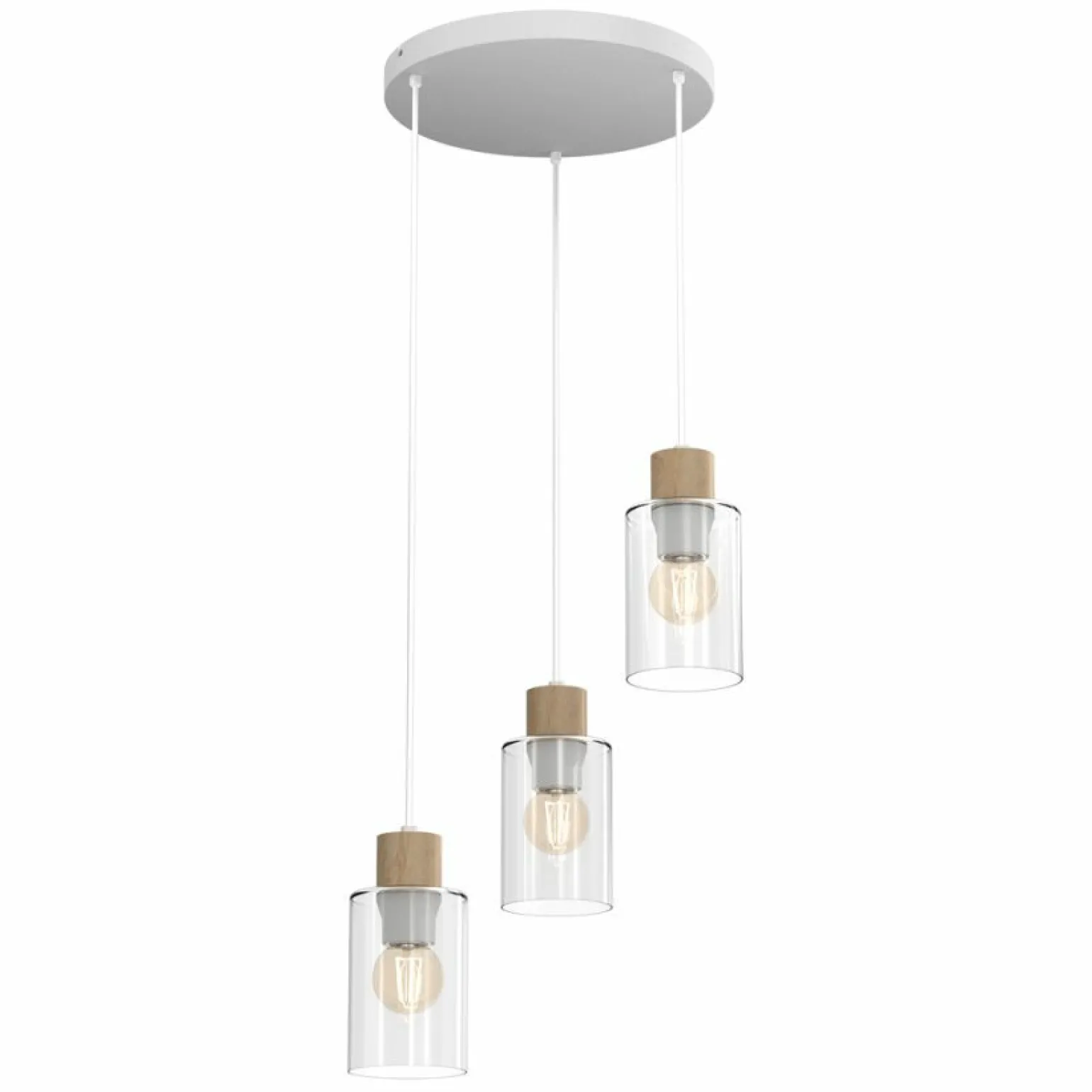 New Rustykalna lampa z drewnianymi oprawkami MLP8556 MADERA | Kaja Żyrandole Nowoczesne