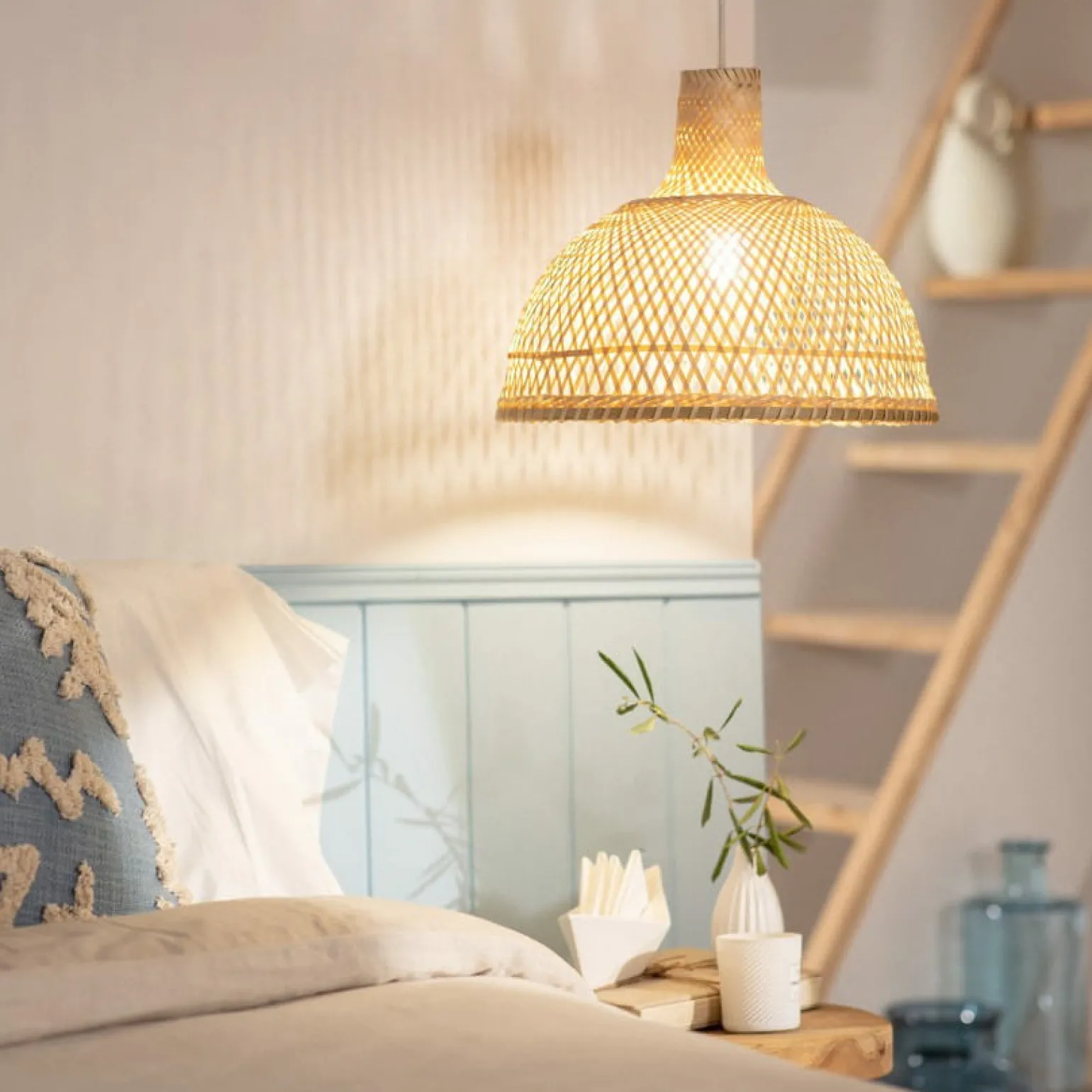 Online Rustykalna lampa z plecionym abażurem ABR-NLW29-BH-E27 BOHO | Kaja Żyrandole Nowoczesne