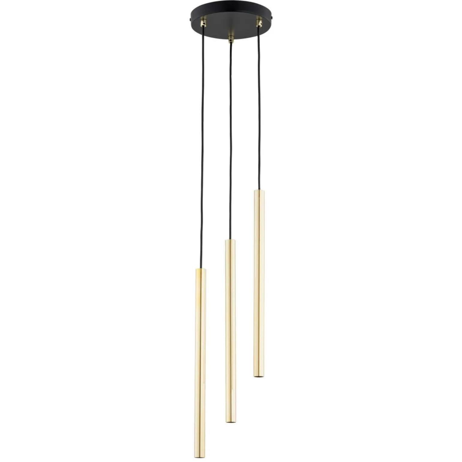 Shop Smukła, czarno-złota lampa wisząca z tubami 1332/3PREM SELTER | Kaja Żyrandole Nowoczesne