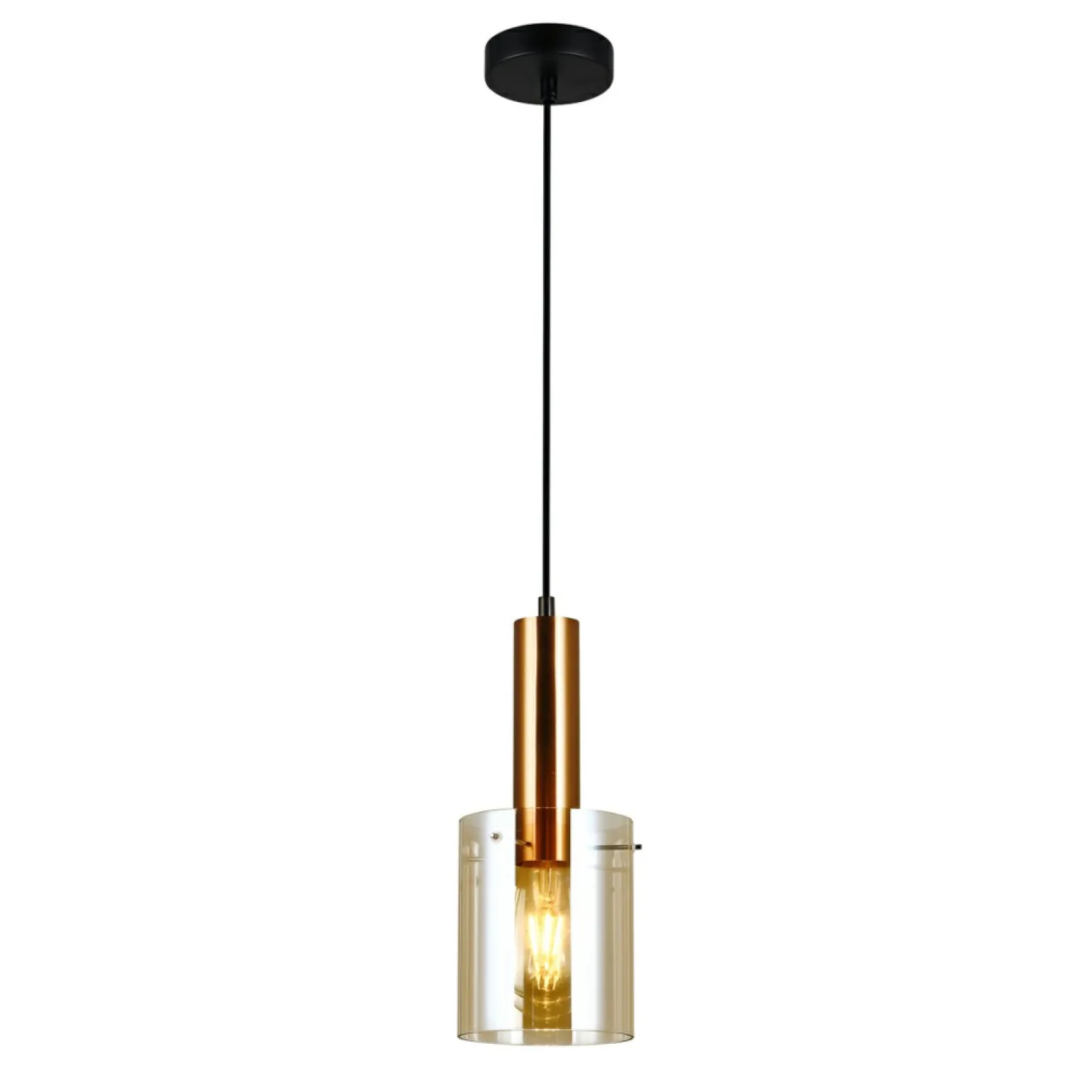 Flash Sale Smukła lampa wisząca nad wyspę PND-5581-1-BRO+AMB SARDO | Kaja Żyrandole Nowoczesne
