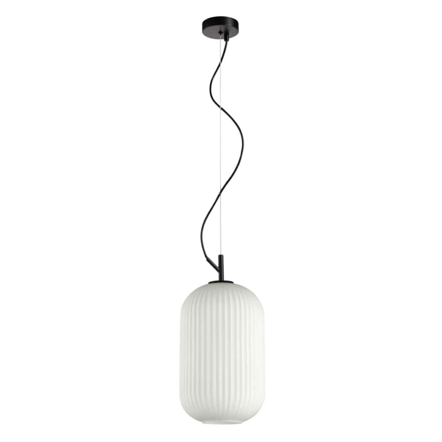 Online Smukła lampa wisząca, ryflowany klosz PND-64536C-M-BL-OPA RUES | Kaja Żyrandole Nowoczesne